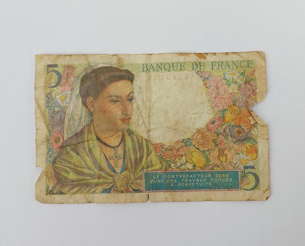 billet de 5 francs 1943 valeur