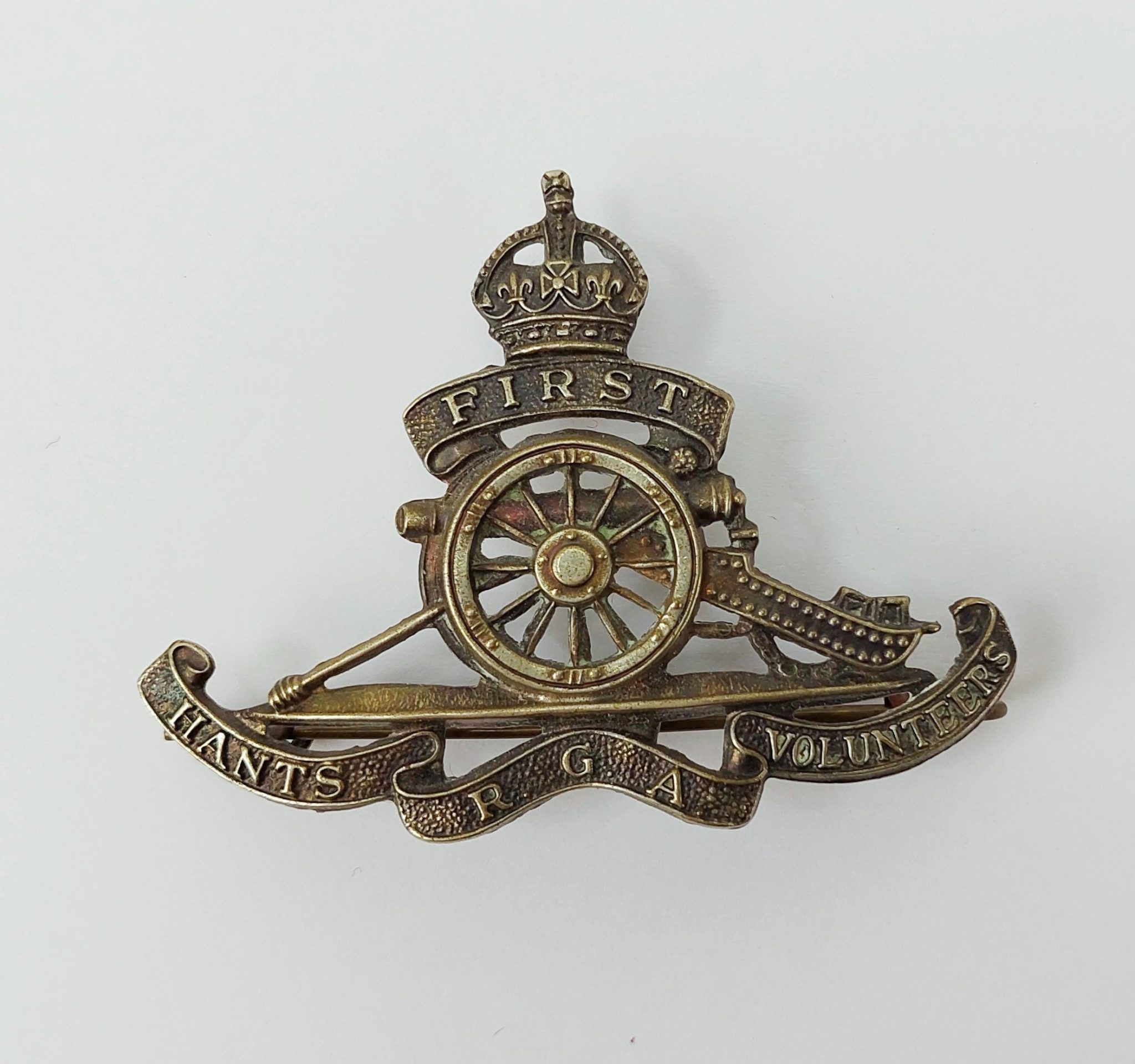 1st Hants Hampshire Royal Garrison Artillery Cap Badge - Sally Antiques