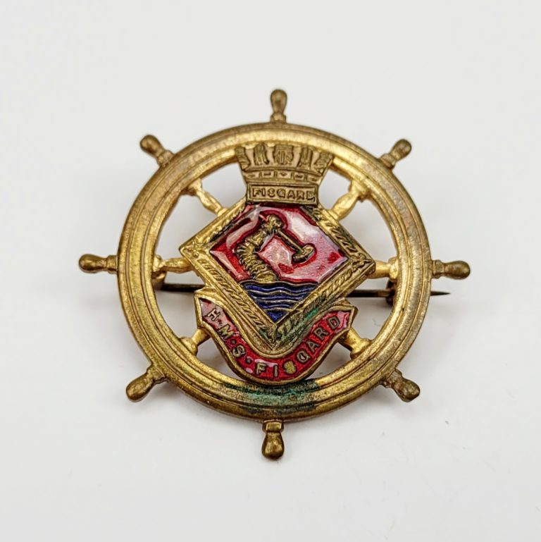 HMS Fisgard Gilt And Enamel Sweetheart Badge - Sally Antiques