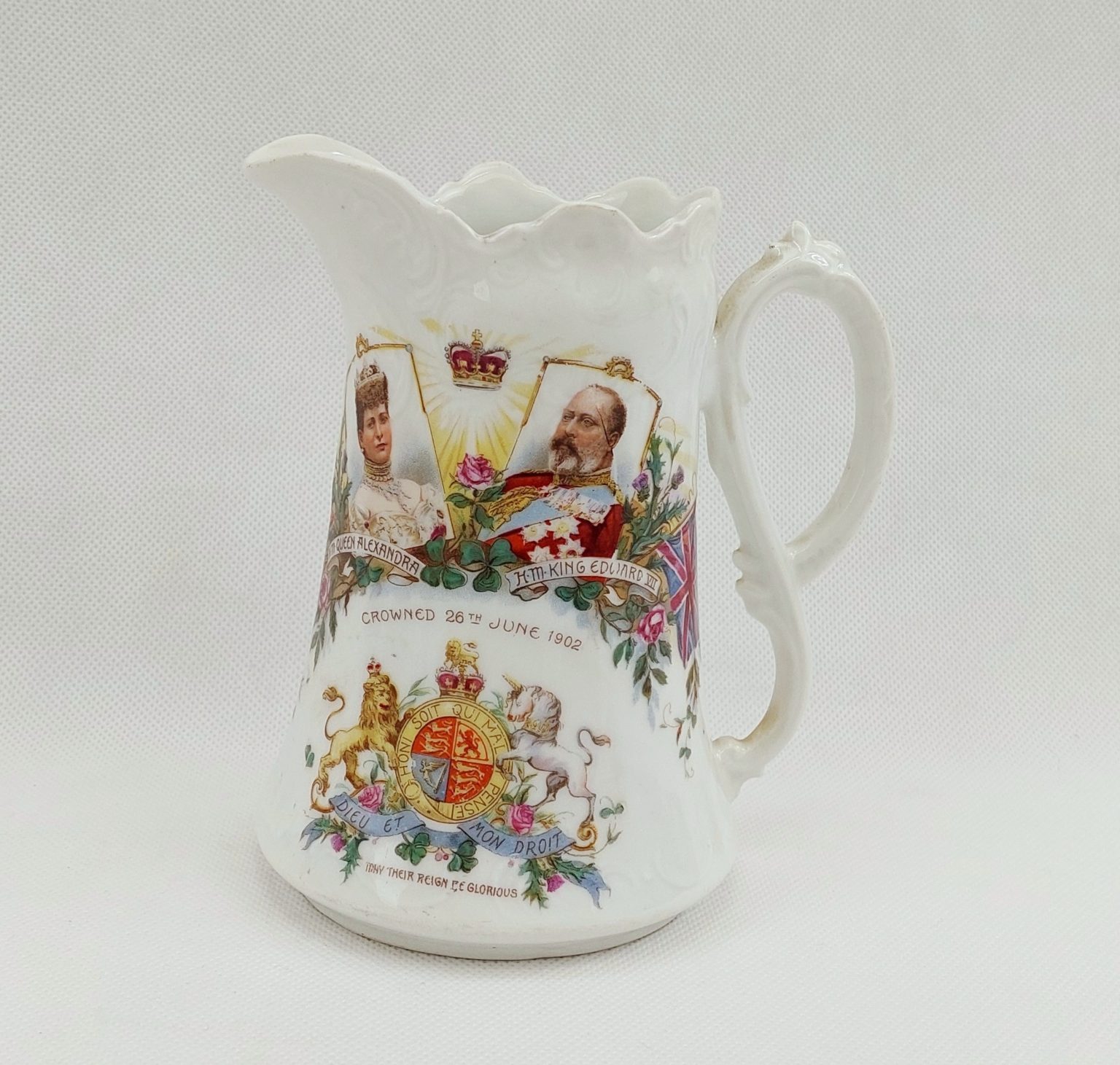 1902 King Edward VII Coronation Jug - Sally Antiques