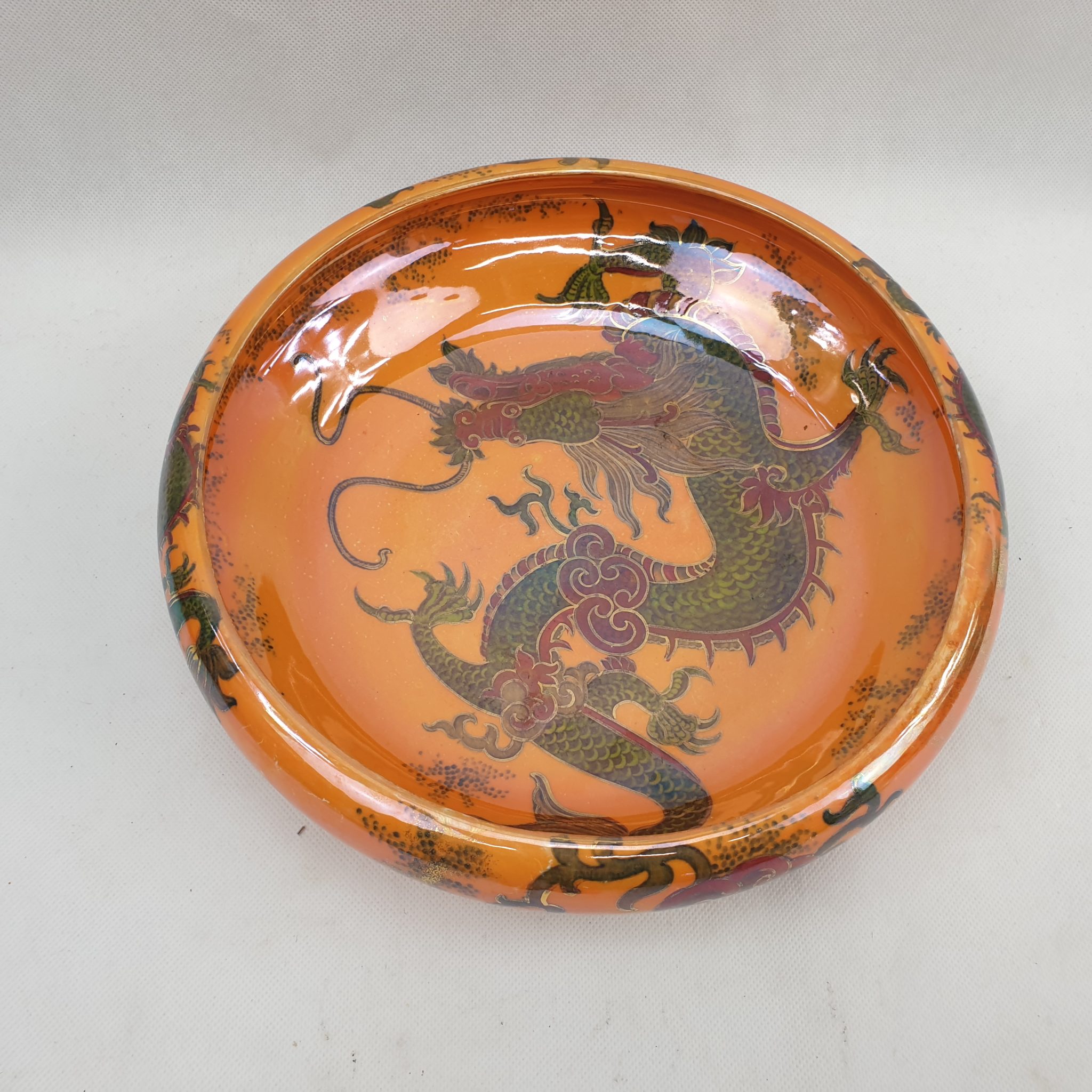 Circa 1920 Orange Lustre Bursley Ware Dragon Bowl By Frederick Rhead ...