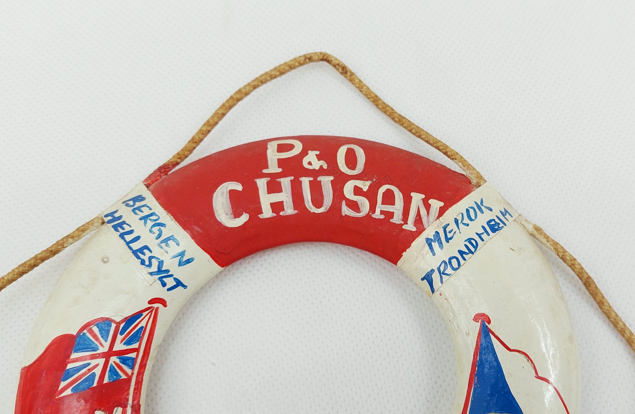 P&O SS Chusan Ocean Liner 1972 Norway Cruise Souvenir Life Ring Sally