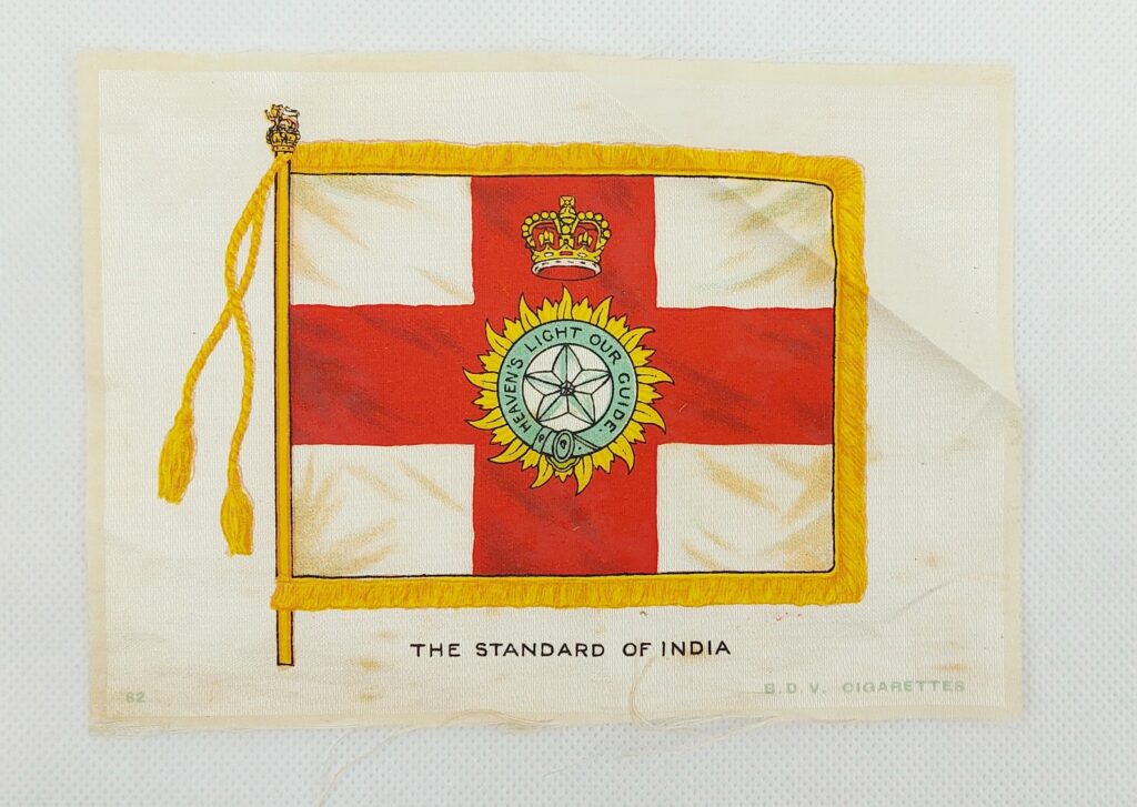bdv cigarettes silk flags WW1 BDV Cigarettes Silk Postcard – The Standard of India