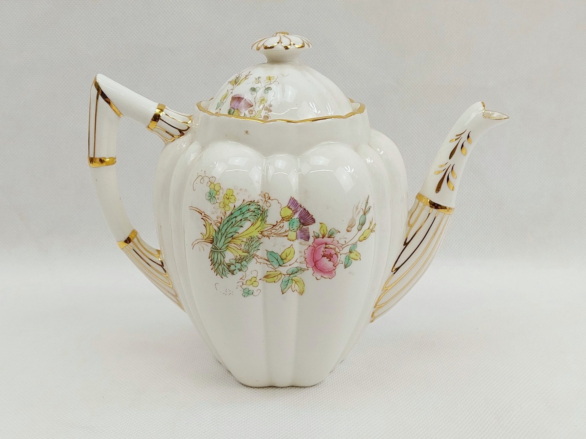 Foley China Teapot 1897 Queen Victorias 60 Years Of Reign - Sally Antiques