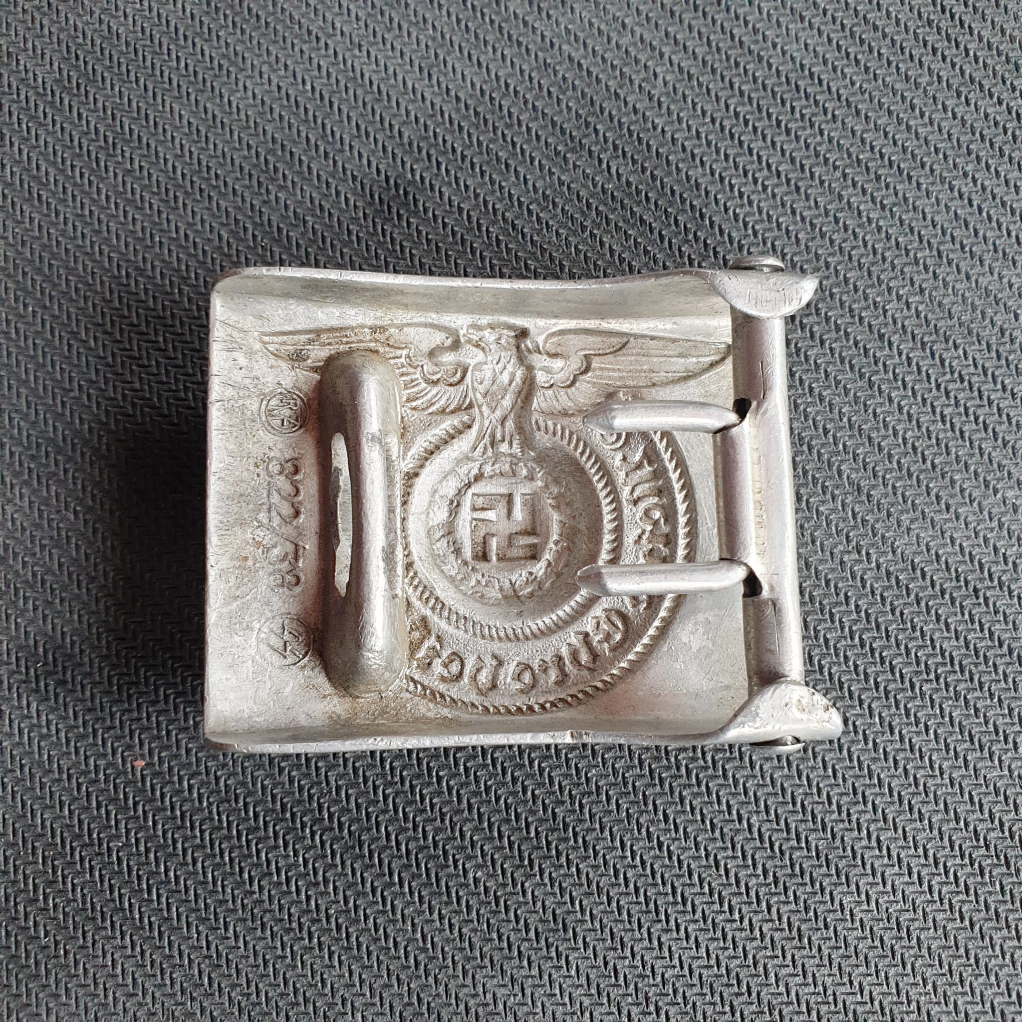 Original Early Aluminium RZM 822/38 German Waffen SS Belt Buckle