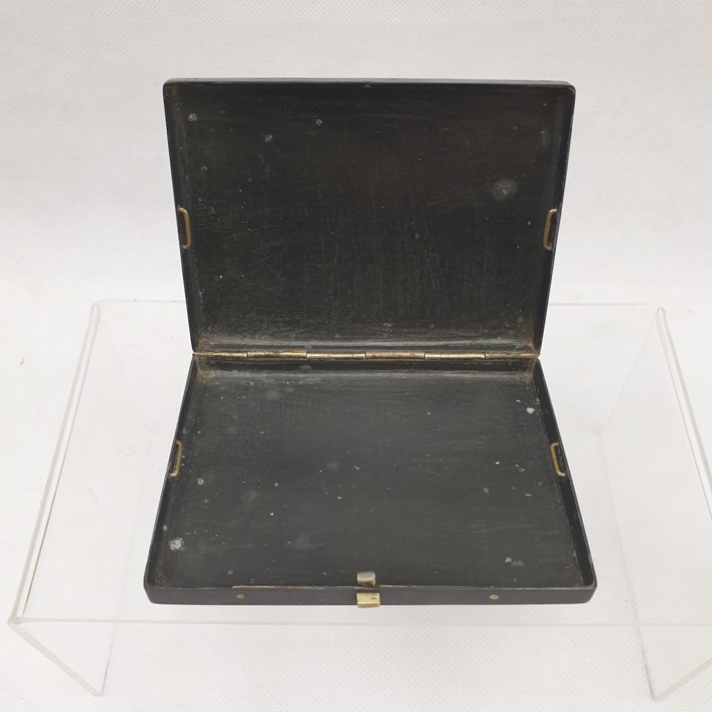 Victorian Gunmetal And Silver Inlay Cigarette Case - Sally Antiques