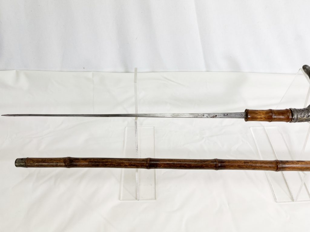 English Brevete Bamboo Sword Cane - Sally Antiques