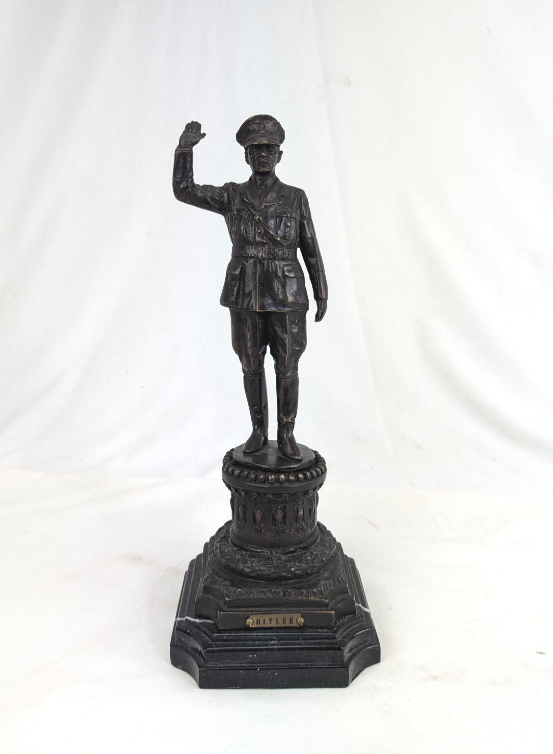 Bronze Hitler Statue on Marble Base - Sally Antiques