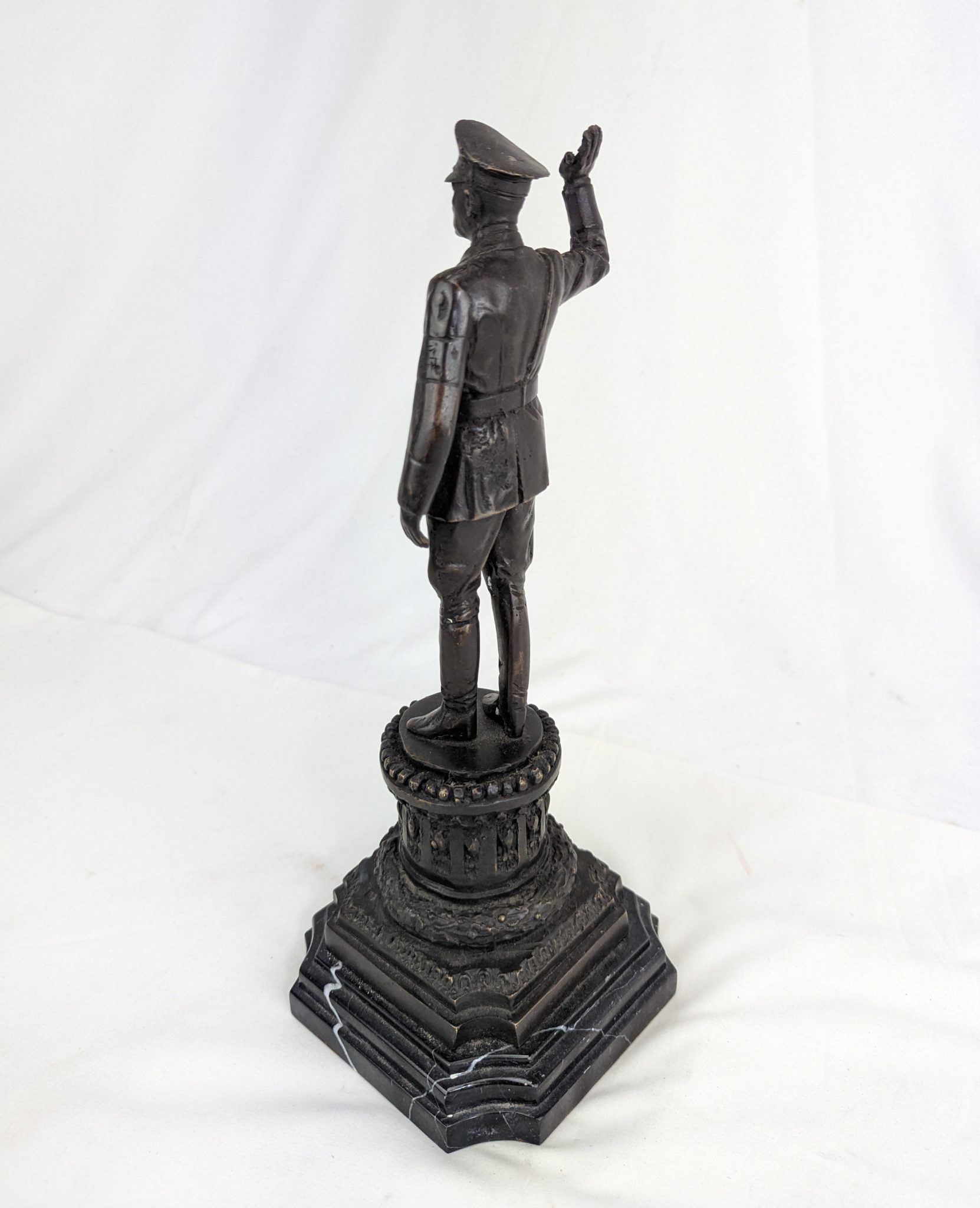 Bronze Hitler Statue on Marble Base - Sally Antiques