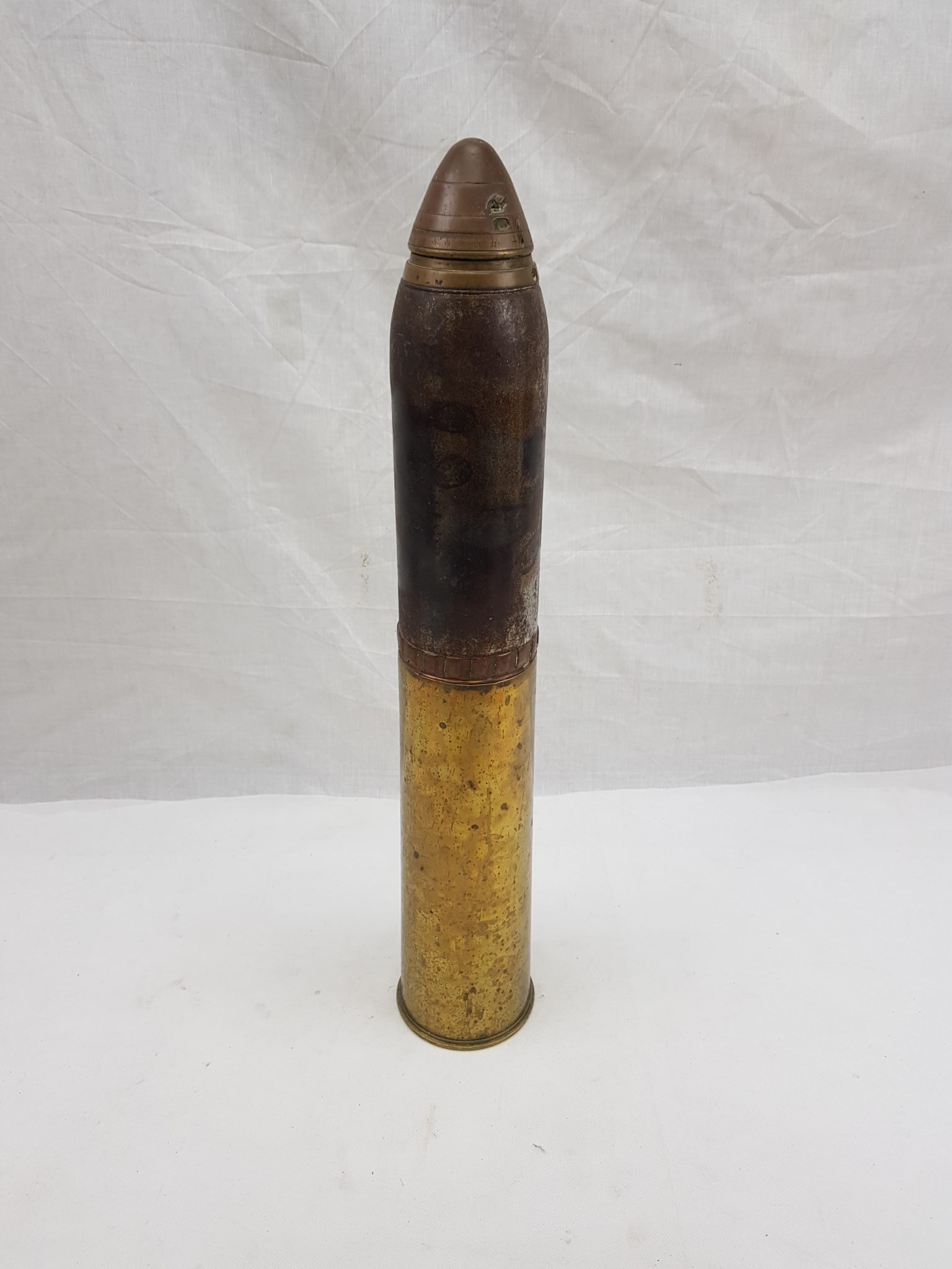 WW1 18 Pounder Complete Inert Shell #2 - Sally Antiques