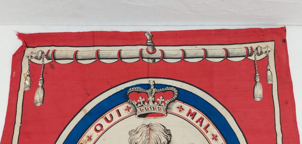 Victorian Prince of Wales Feathers Flag - Sally Antiques