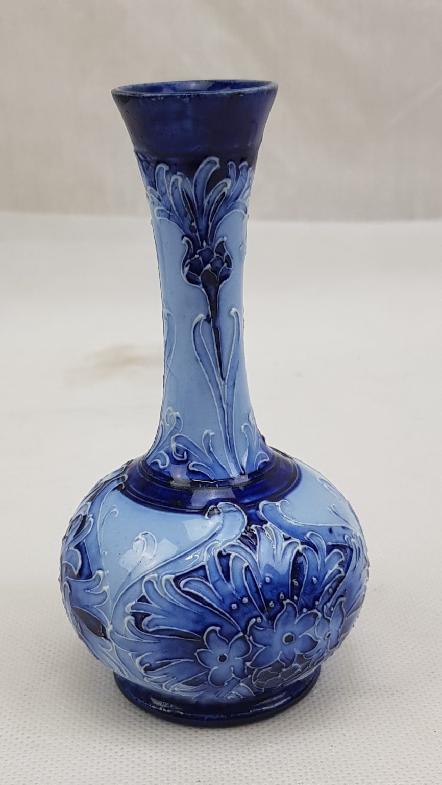 Early William Moorcroft Miniature Cornflower Pattern Florian Ware Vase ...