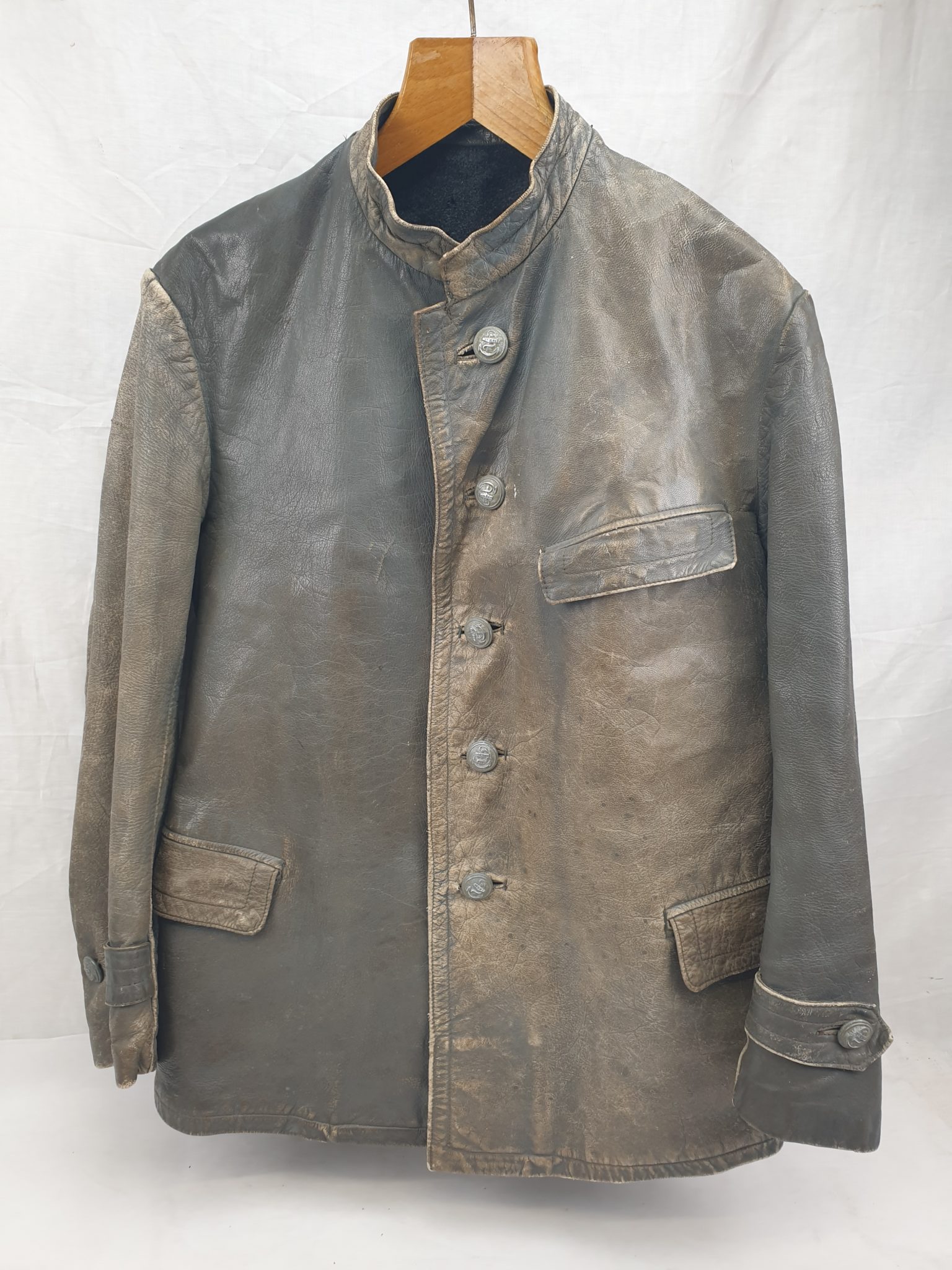 WW2 Original German Kriegsmarine Crew Leather Jacket - Sally Antiques