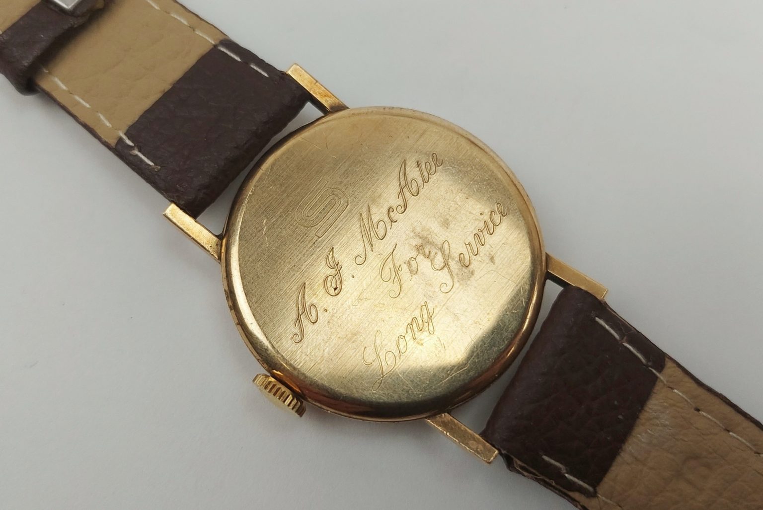 Gents 9 Ct Gold Longines Manual Wind Watch - Sally Antiques