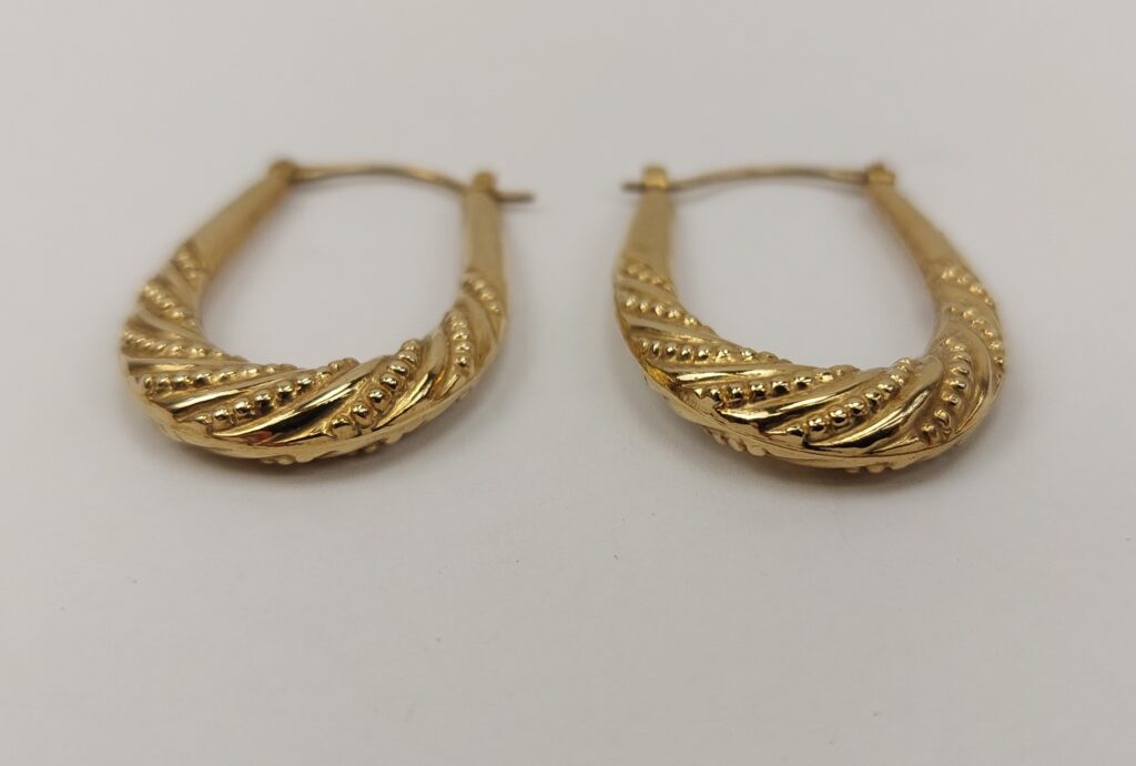 9ct Yellow Gold Creole Hoops 15 mm