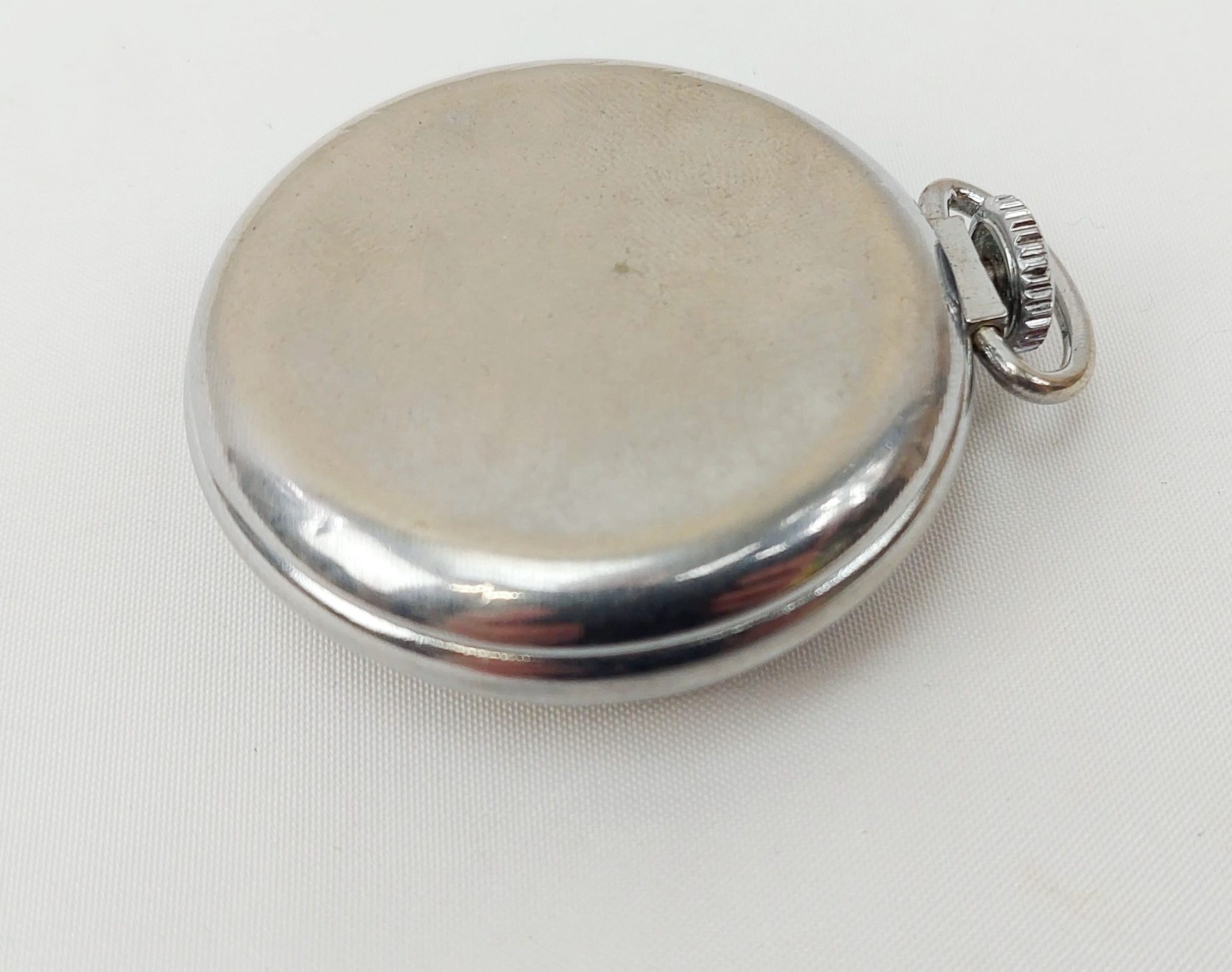 Vintage Ingersoll Stainless Steel Pocket Watch - Sally Antiques