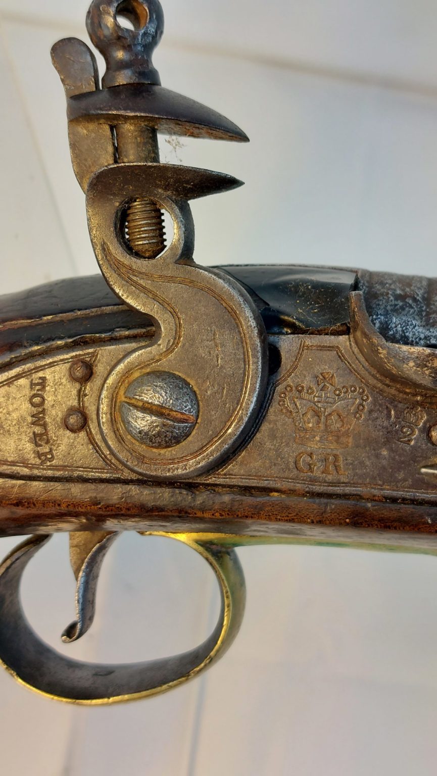 1801 Pattern Long Sea Service Flintlock Pistol Obsolete Caliber Sally Antiques