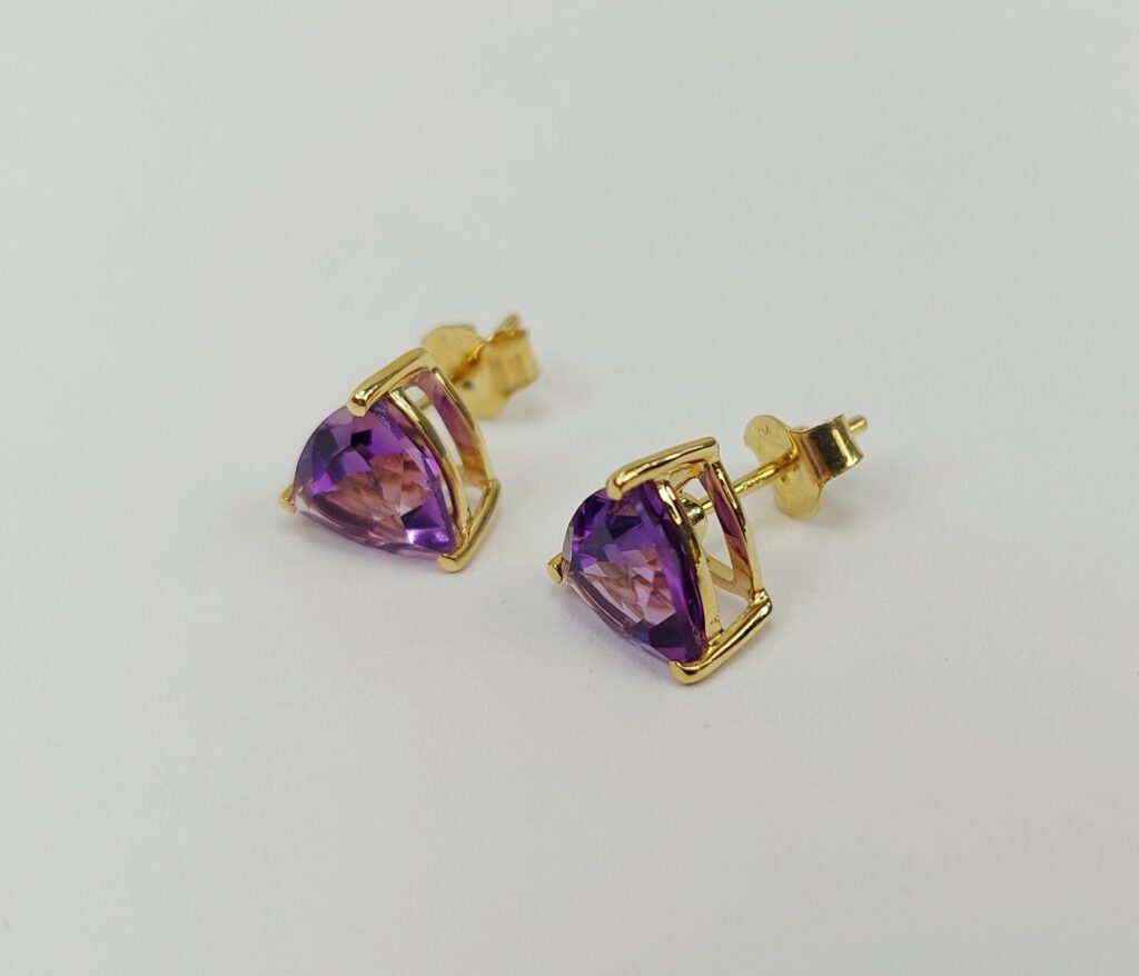 9ct White Gold 3.74ct Oval Amethyst Stud Earrings
