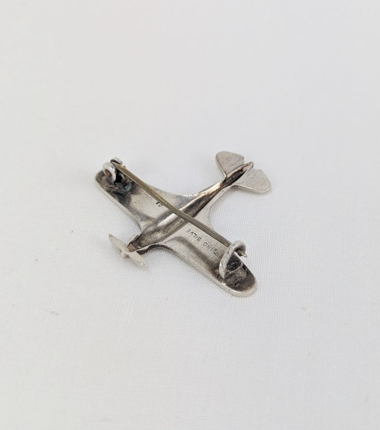 WW2 Sterling Silver Spitfire Brooch - Sally Antiques