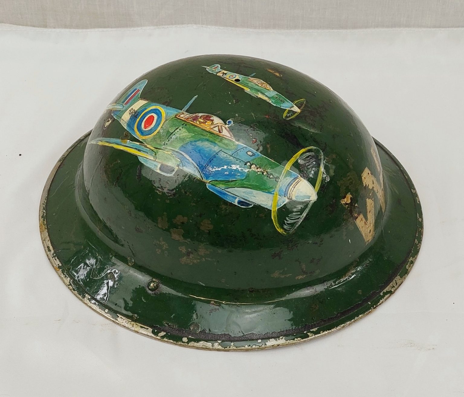 WW2 Air Raid Wardens Brodie Helmet Shell Painted With Spitfires - Sally ...