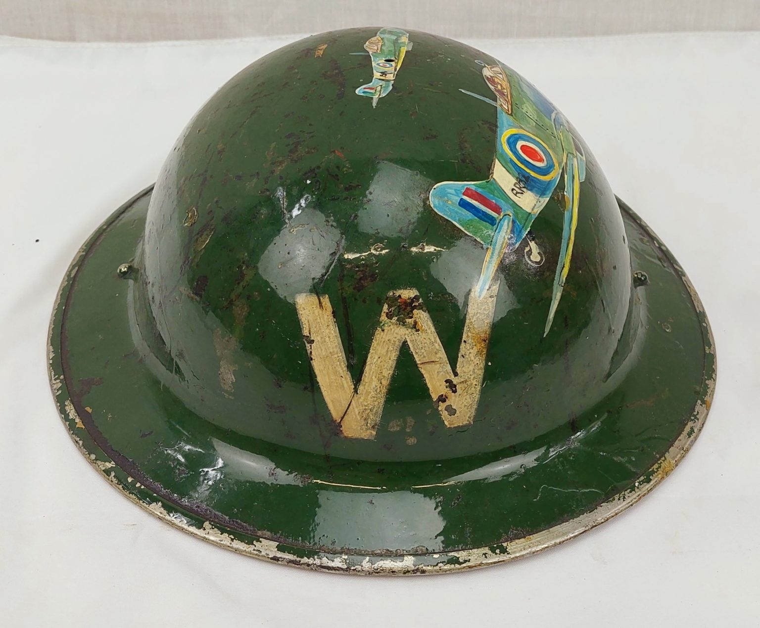 WW2 Air Raid Wardens Brodie Helmet Shell Painted With Spitfires - Sally ...