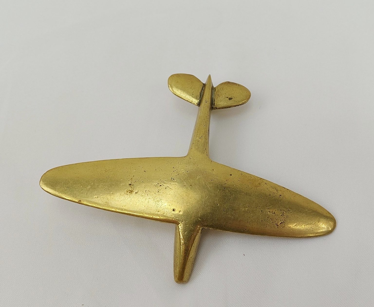 Ww2 Trench Art Brass Model Of An Raf Supermarine Spitfire Fighter 