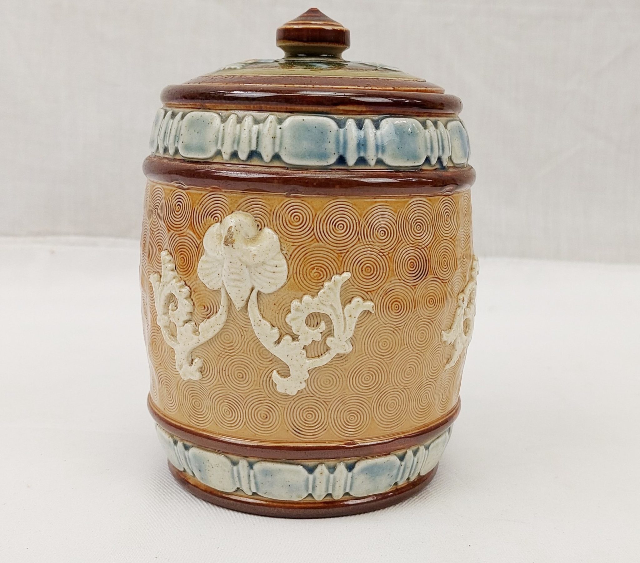 Late Victorian Royal Doulton Tobacco Jar - Sally Antiques