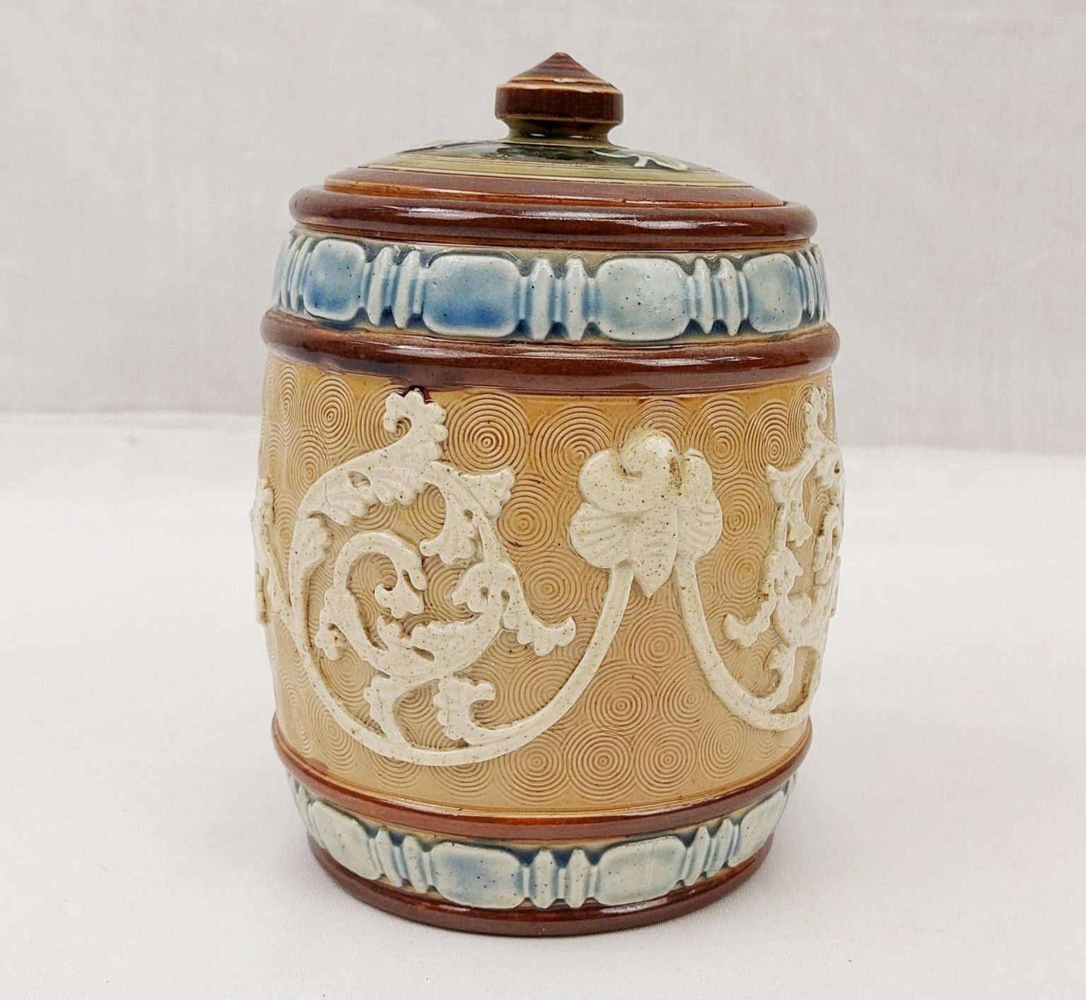 Late Victorian Royal Doulton Tobacco Jar - Sally Antiques