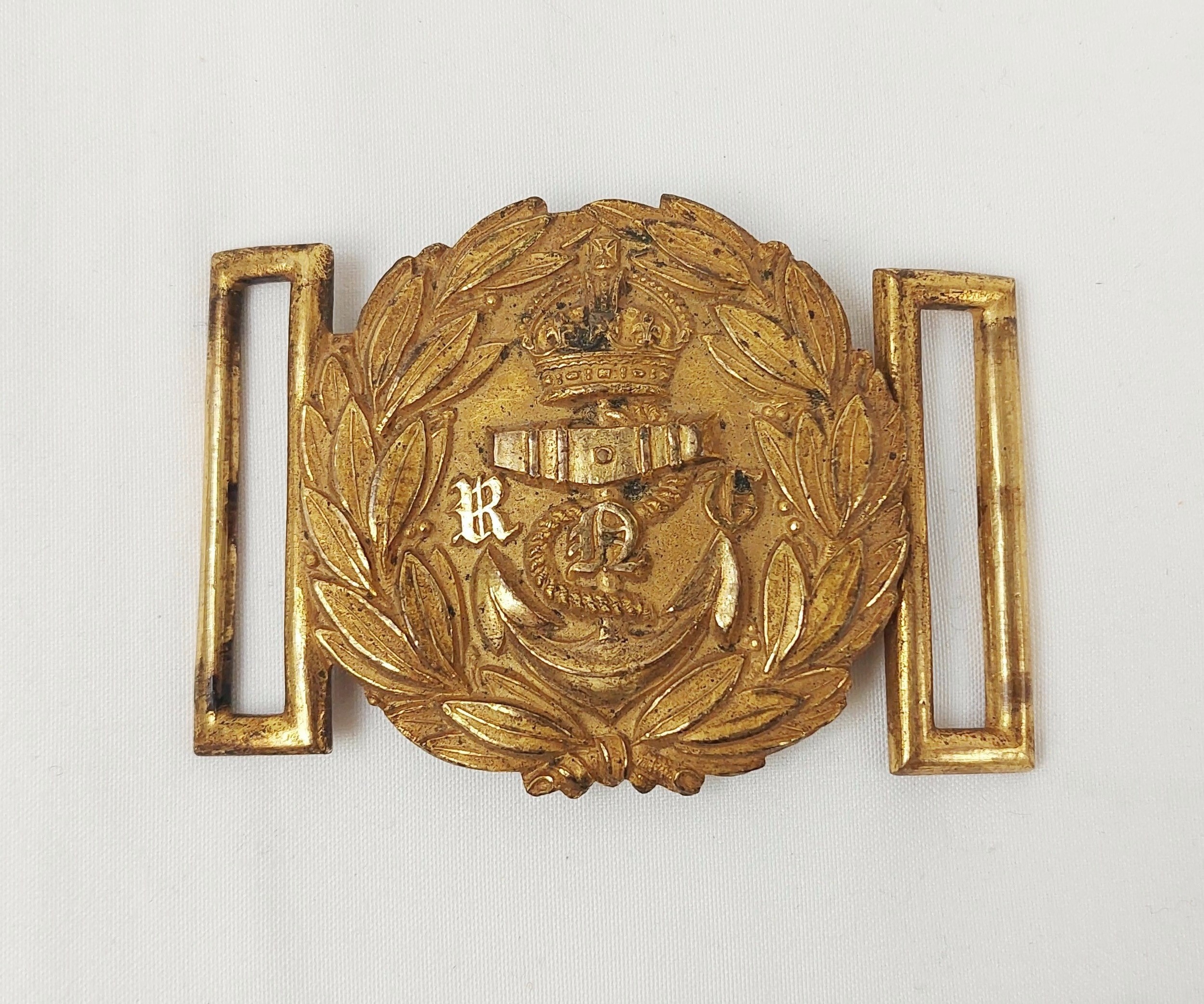 WW1 Kings Crown Royal Navy Volunteers Sword Belt Buckle - Sally Antiques