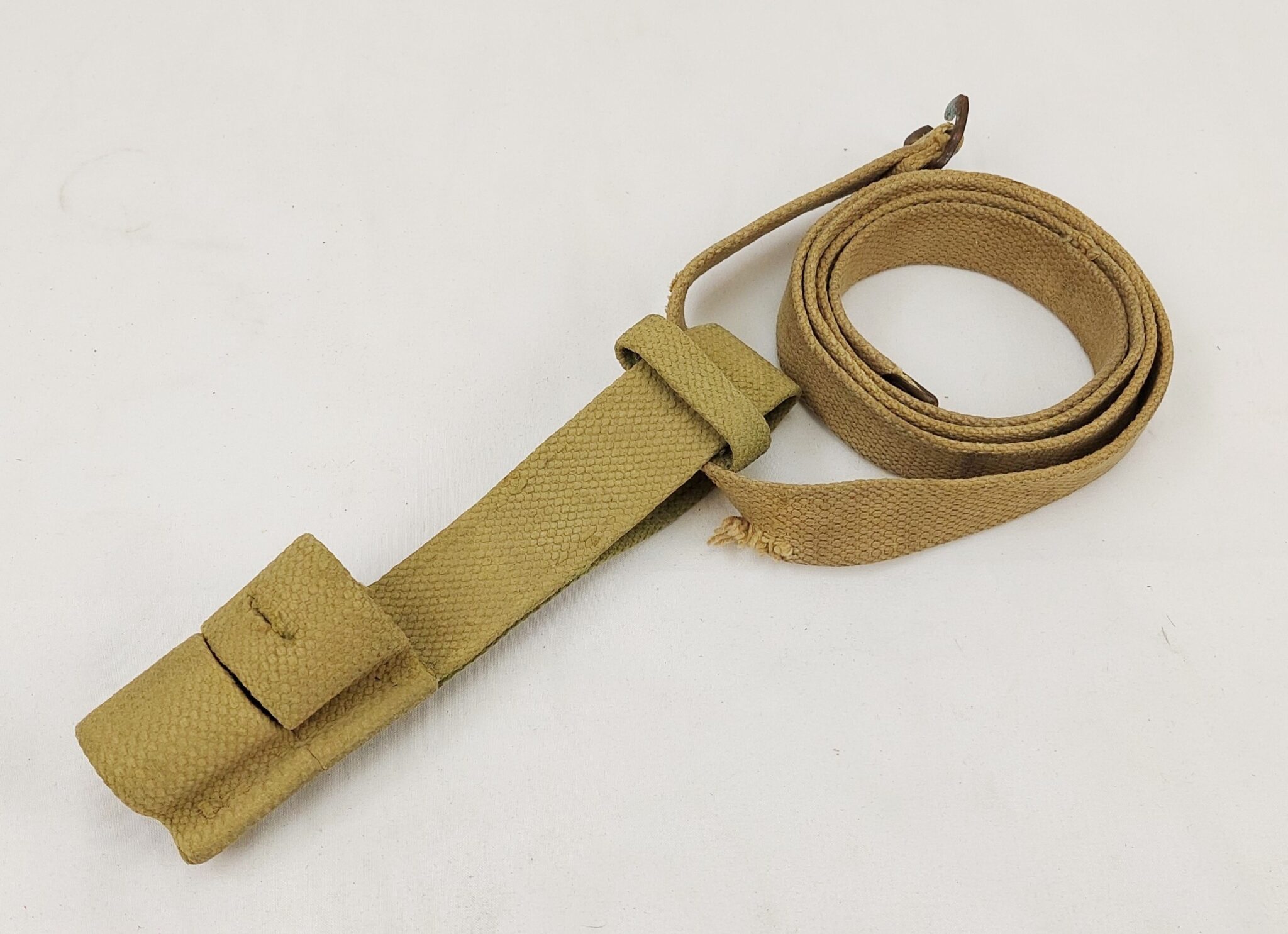 British Canvas Bayonet Frog And Belt - Sally Antiques