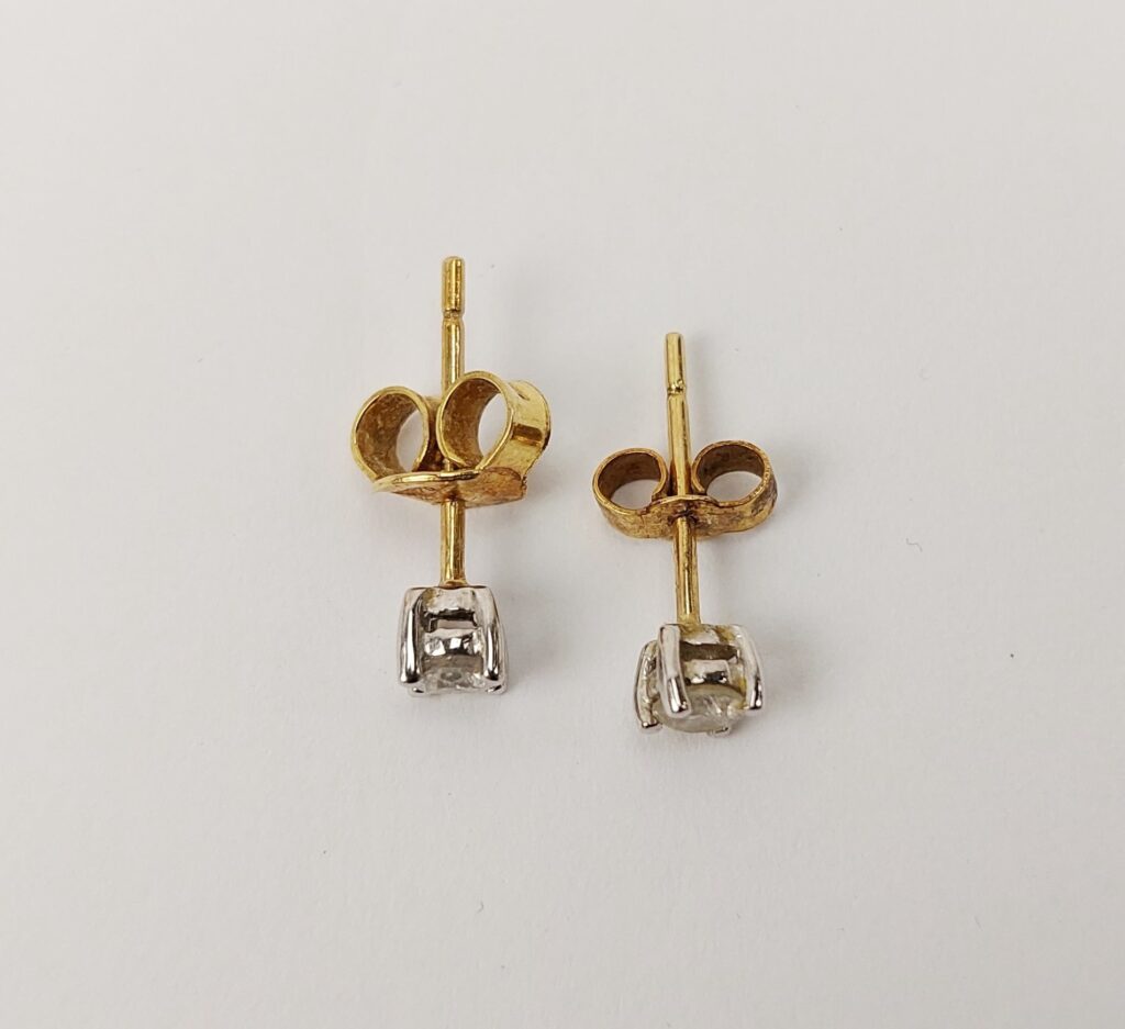 9ct Gold Diamond Stud Earrings - Sally Antiques