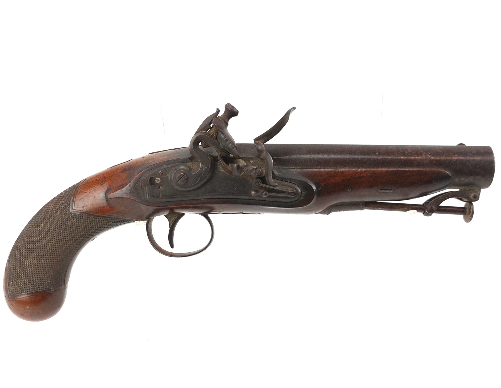 British Circa 1800 11 Bore Flintlock Manstopper Pistol By Smith London Obsolete Calibre 3850