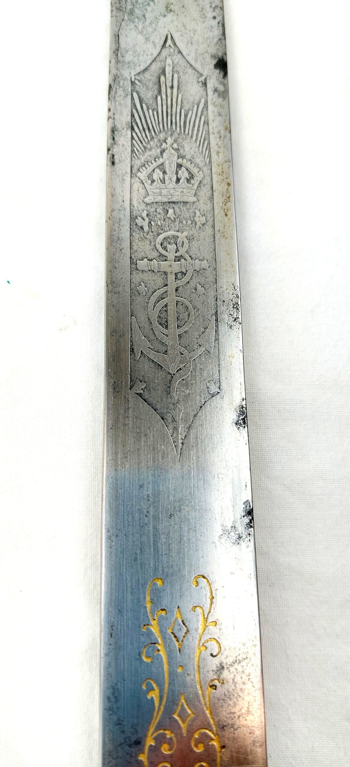 British, Circa 1889, Late Victorian, Naval Officers Dirk & Scabbard, by E. Thurkle & Sons, London (29)