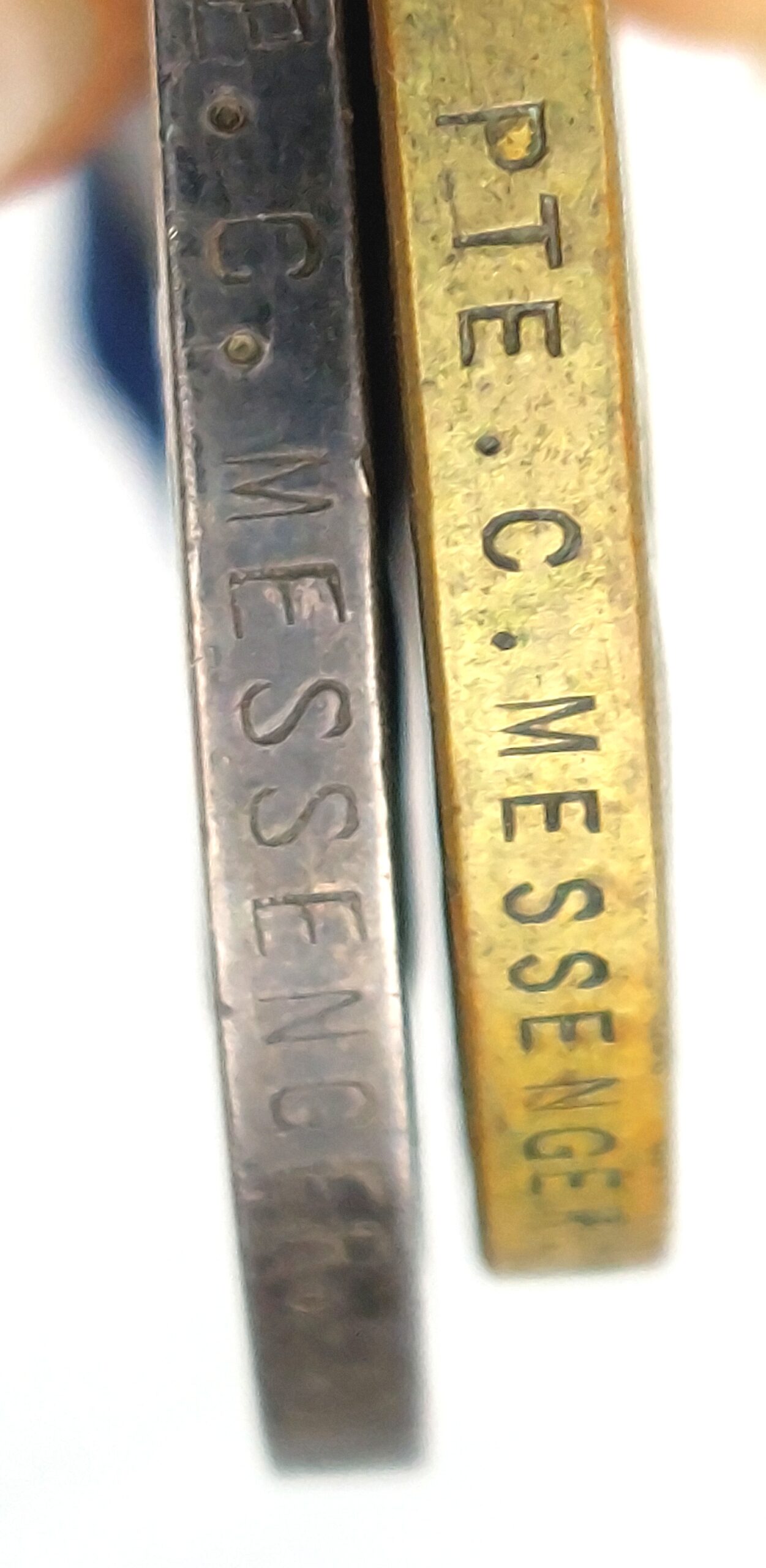 British, WW1, War Medal and Allied Victory Medal - awarded to 9369. PTE. C. Messenger. S. Lan. R (3)