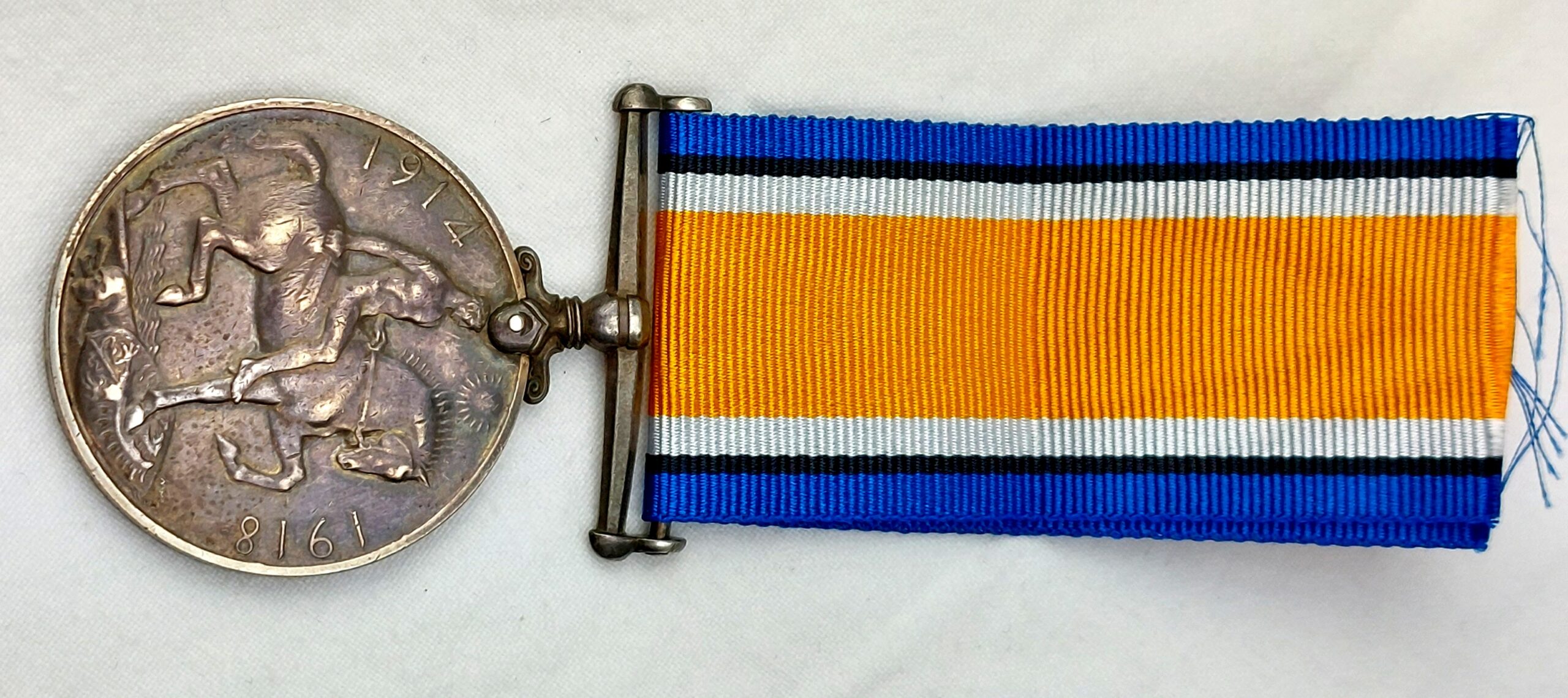British, WW1 War Medal, - awarded to 9369. PTE. C. Messenger. S. Lan. R (1)