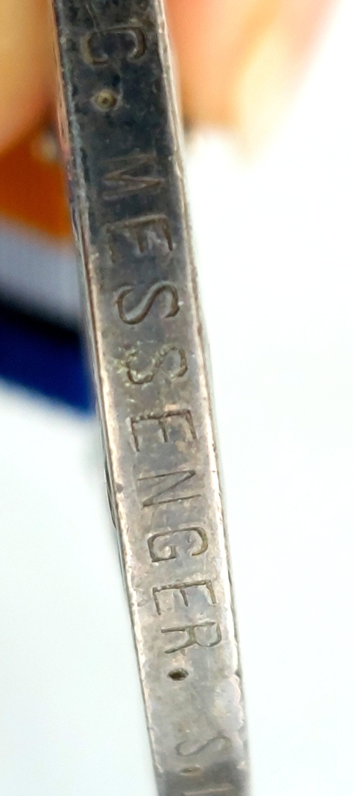 British, WW1 War Medal, - awarded to 9369. PTE. C. Messenger. S. Lan. R (7)