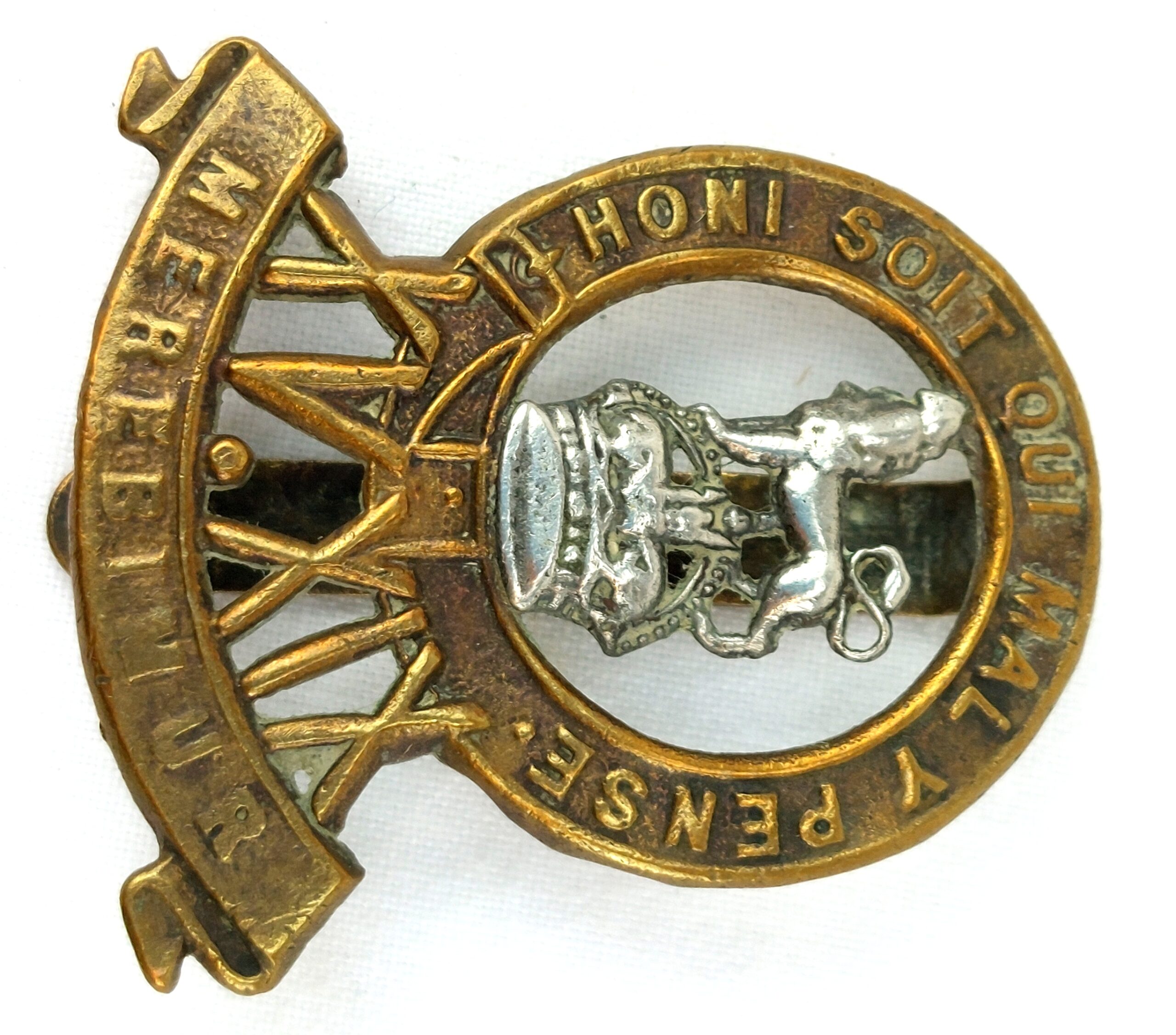 British, WW2, 15th19th King's Hussars, Cap Badge (1)