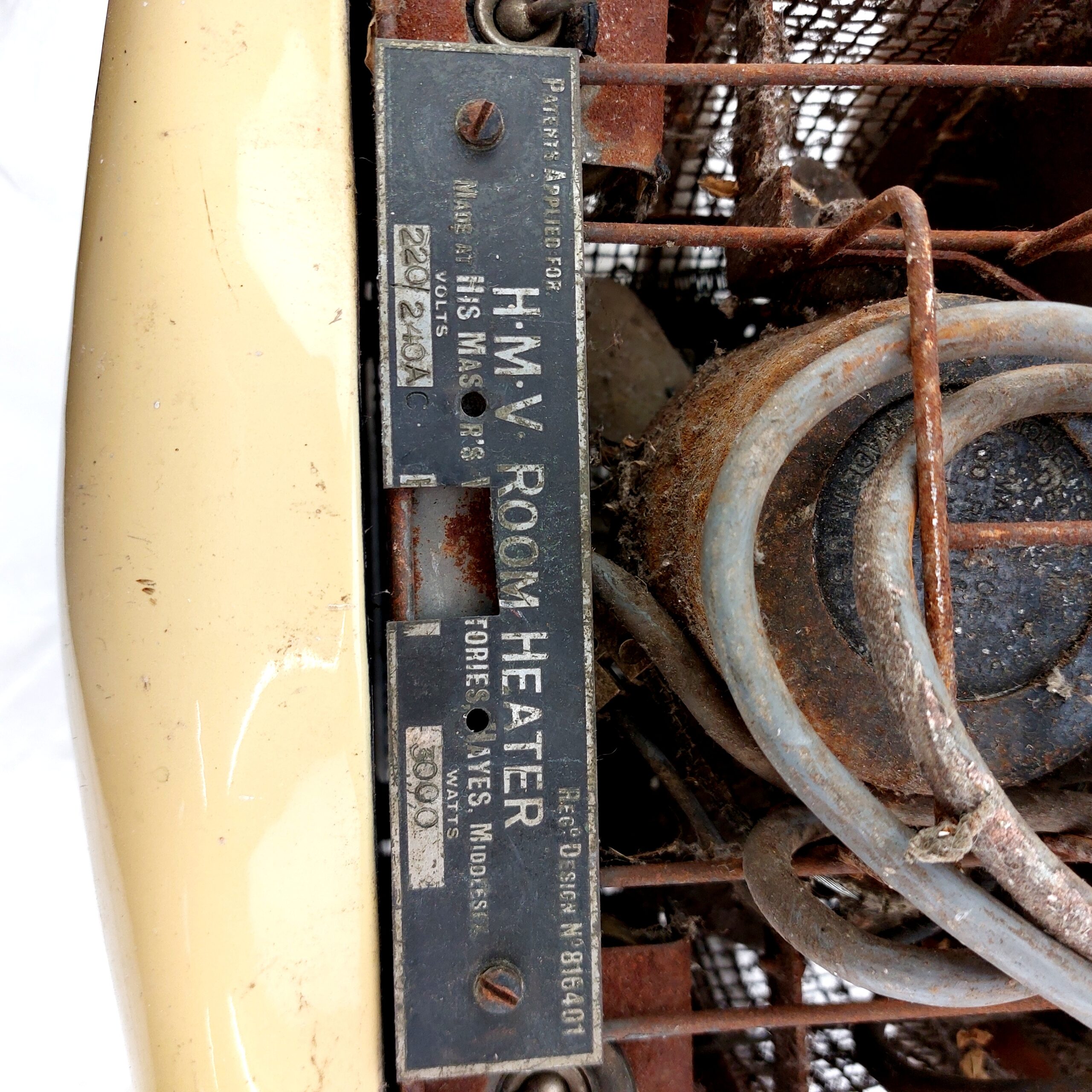 Art Deco, 1930's, Mustard Yellow Room Heater, by H.M.V. Factories (10)