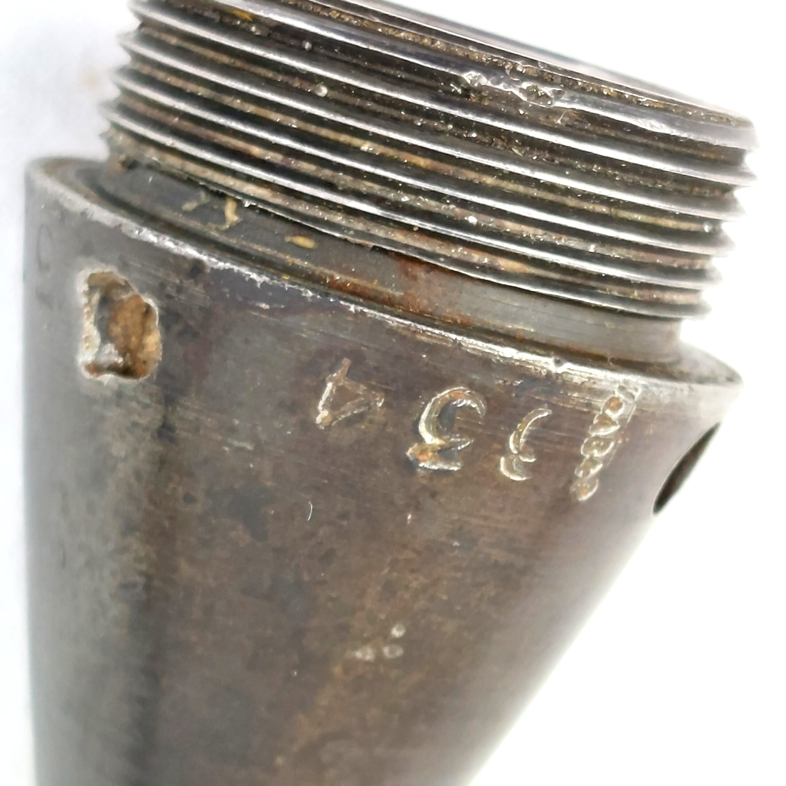 German, WW2, 3,7cm Flak 18 Shell, with Waffenamt Stamps, 1944 Brass Shell with 1943 Projectile (19)