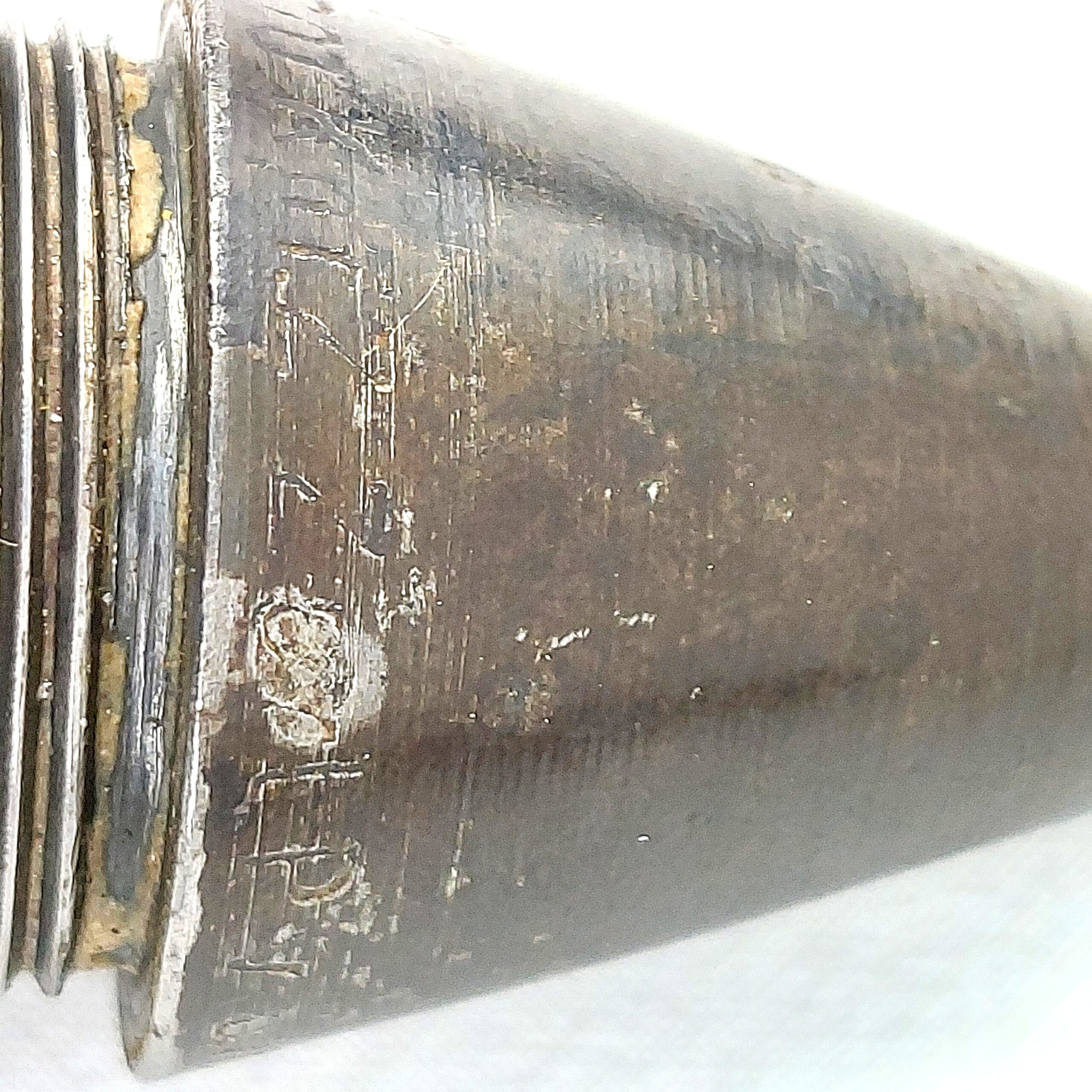 German, WW2, 3,7cm Flak 18 Shell, with Waffenamt Stamps, 1944 Brass Shell with 1943 Projectile (23)
