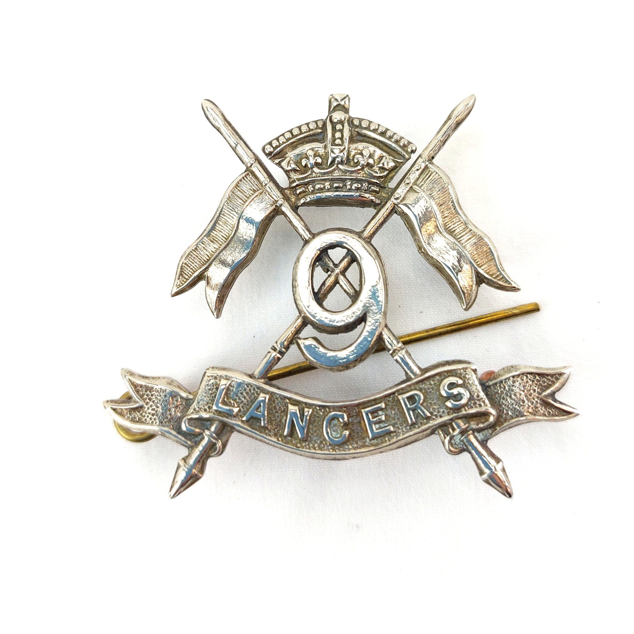 British, Victorian, Original 9th Queen's Royal Lancers OR's White Metal ...