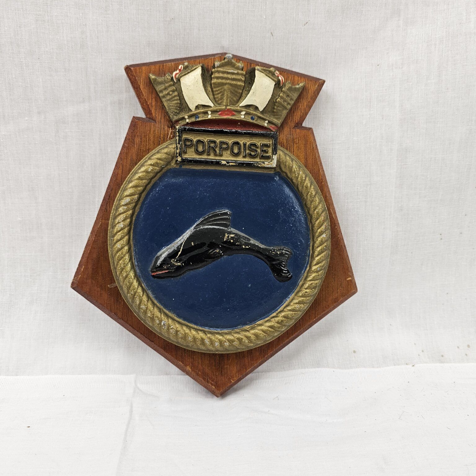 HMS Porpoise Grampus Class Submarine Crest - Sally Antiques