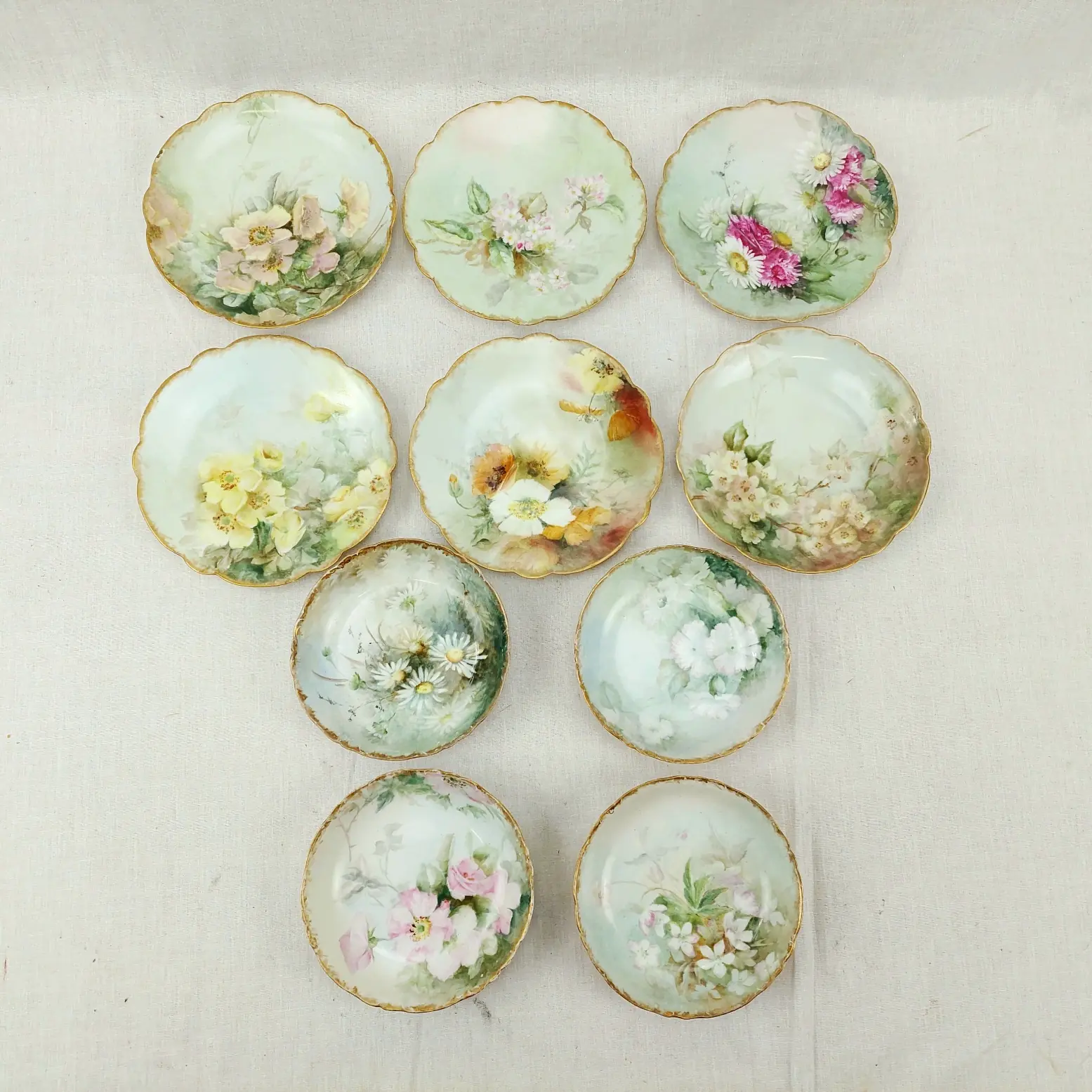 JA_2676167943 - c1890 Set of 6 Tea Plates & 4 Saucers by Jean Pouyat Limoges (1)