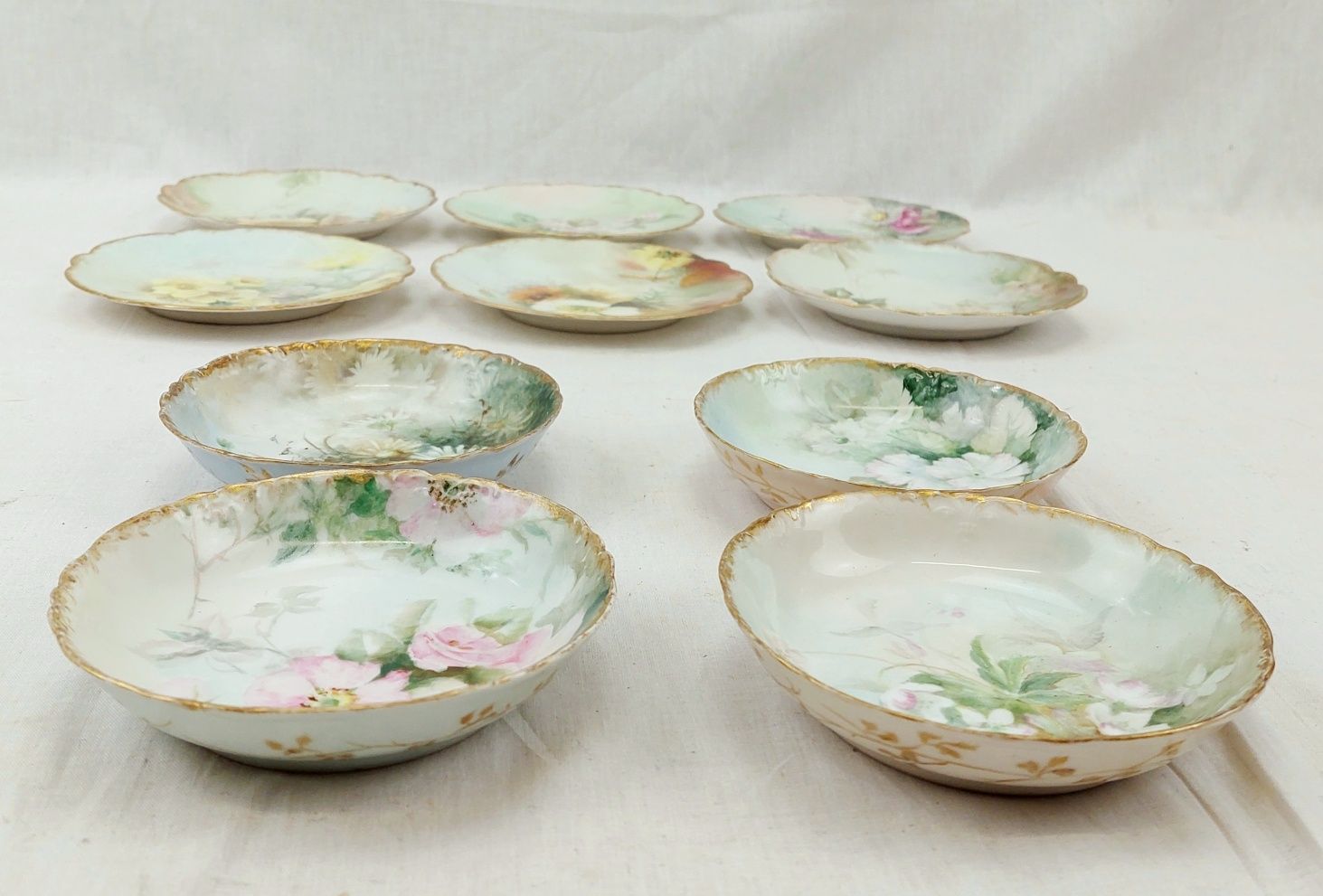 JA_2676167943 - c1890 Set of 6 Tea Plates & 4 Saucers by Jean Pouyat Limoges (12)