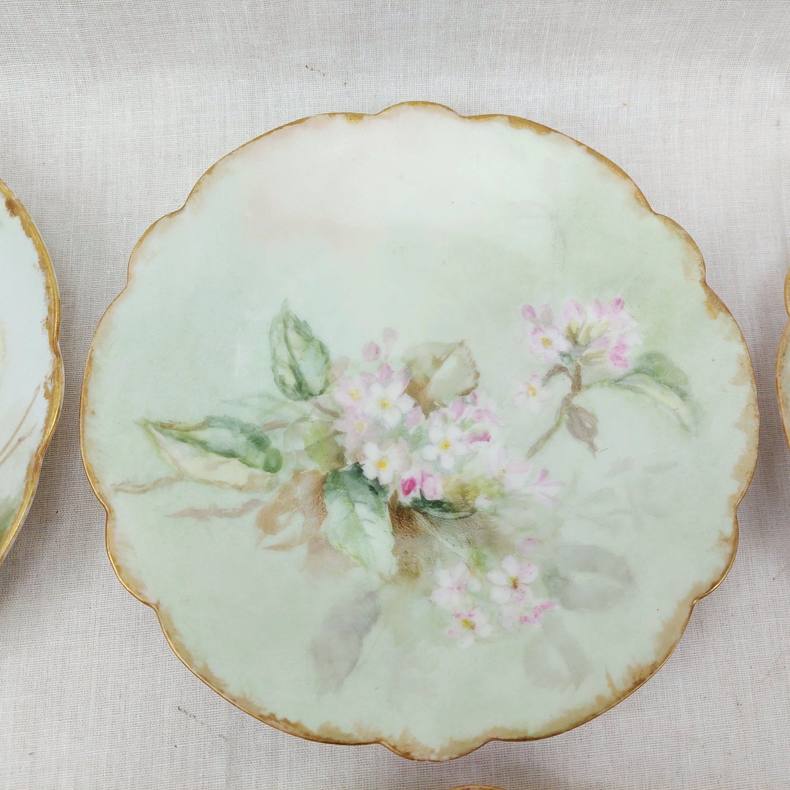 JA_2676167943 - c1890 Set of 6 Tea Plates & 4 Saucers by Jean Pouyat Limoges (4)
