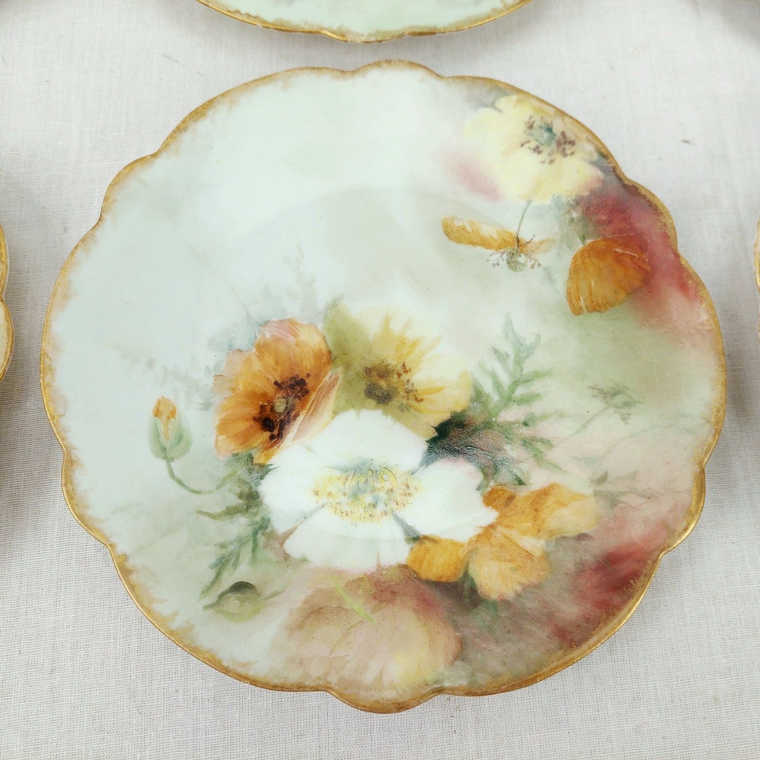 JA_2676167943 - c1890 Set of 6 Tea Plates & 4 Saucers by Jean Pouyat Limoges (5)