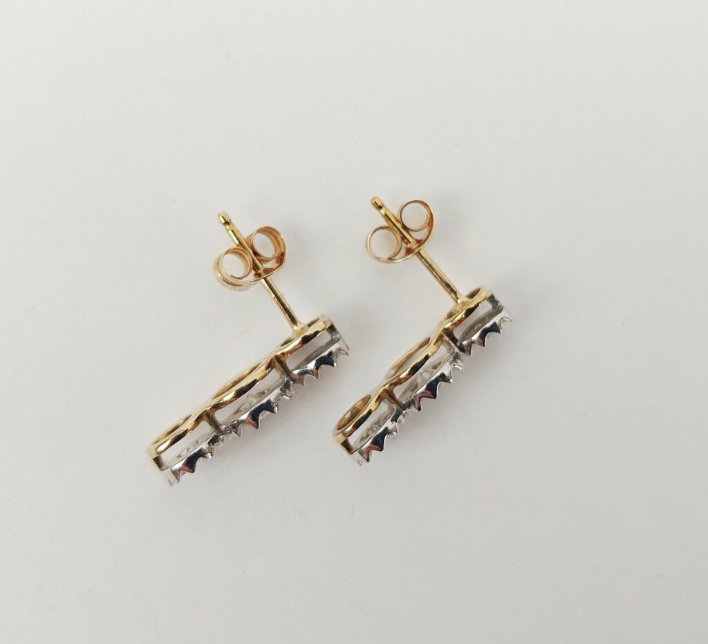 9ct Gold Diamond Earrings - Sally Antiques