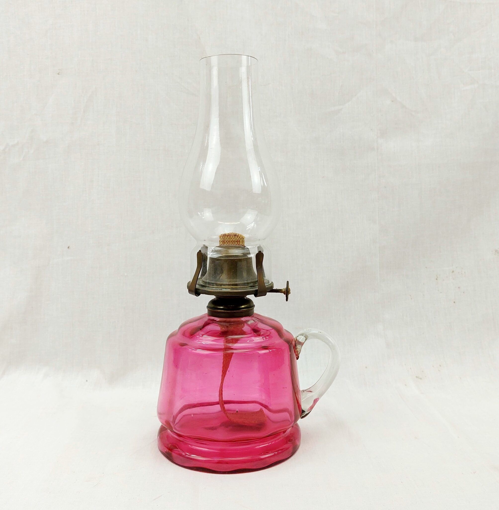 Early 20th Century Cranberry Glass Oil Lamp - Sally Antiques