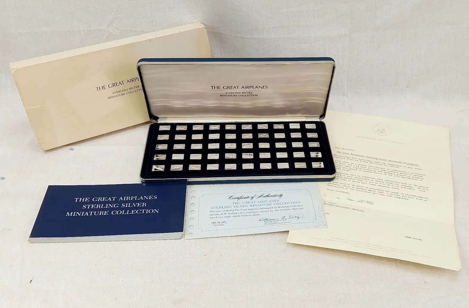 Franklin Mint 1978 The Great Airplanes 50 Sterling Silver Ingots 1