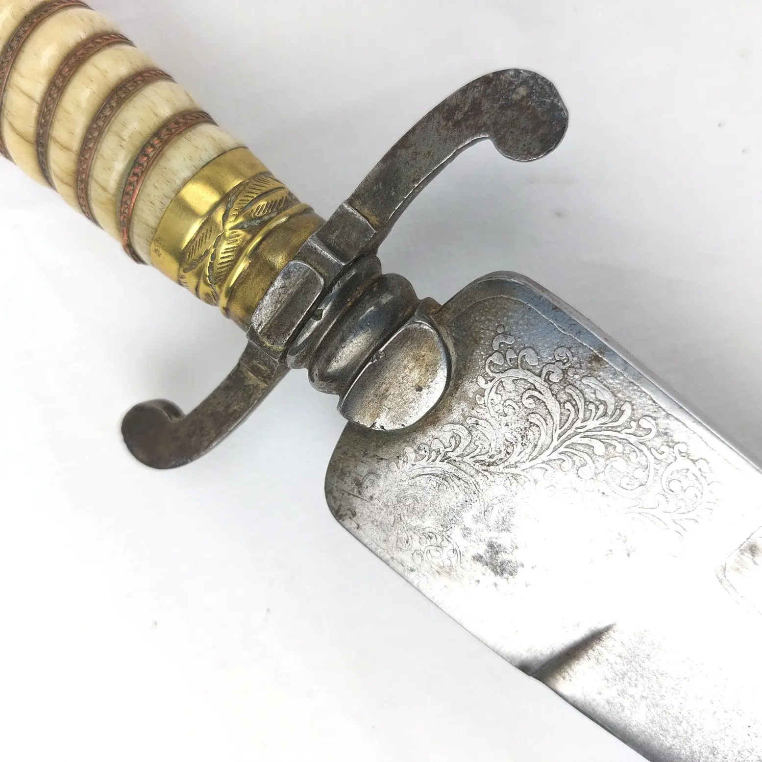 Imperial German c.1850 Hunting Dagger with Brass Boar’s Head Pommel and Scabbard (10)